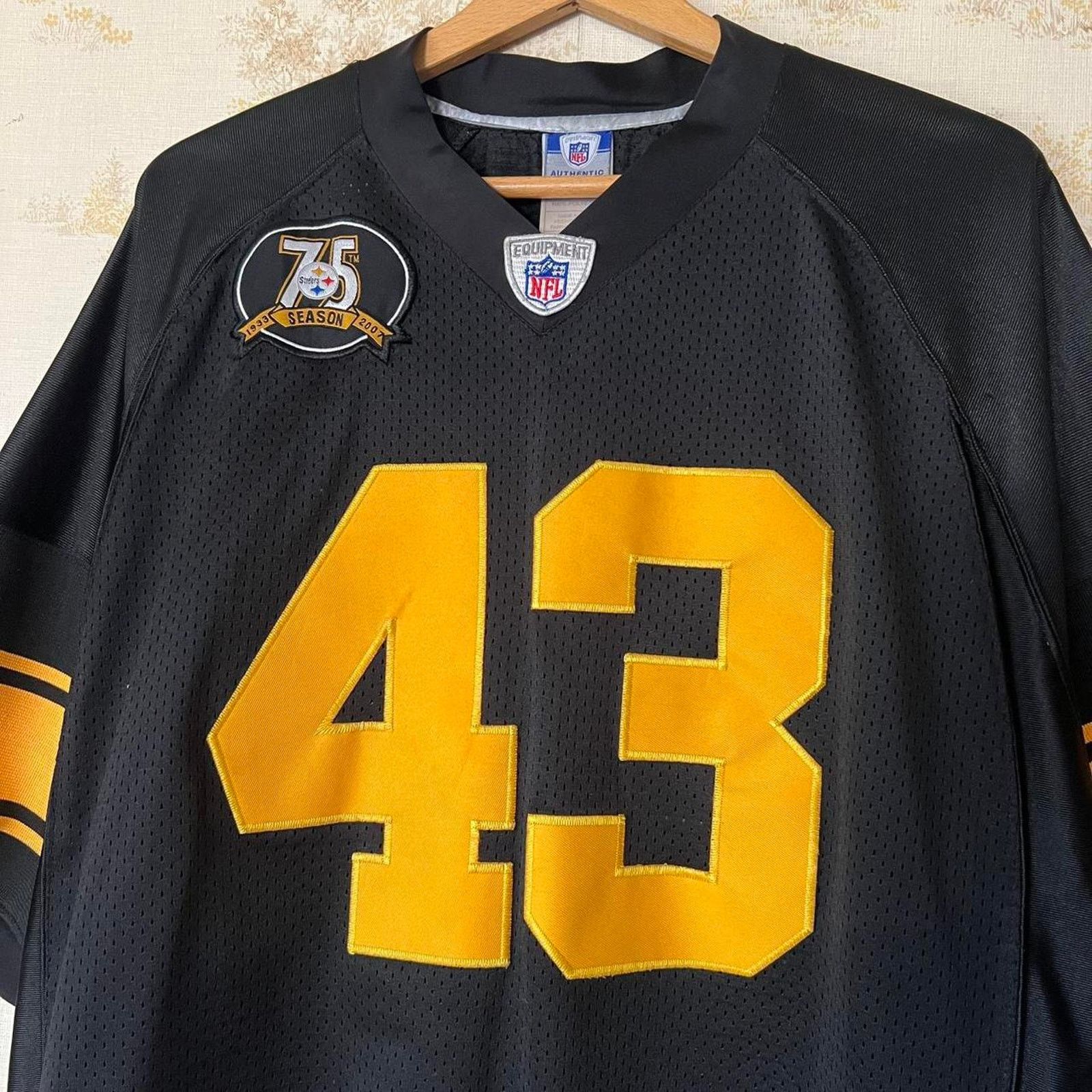 Reebok Troy Polamalu Pittsburgh Steelers Jersey | 75th Patch | 52 Size US XL / EU 56 / 4 - 2 Thumbnail