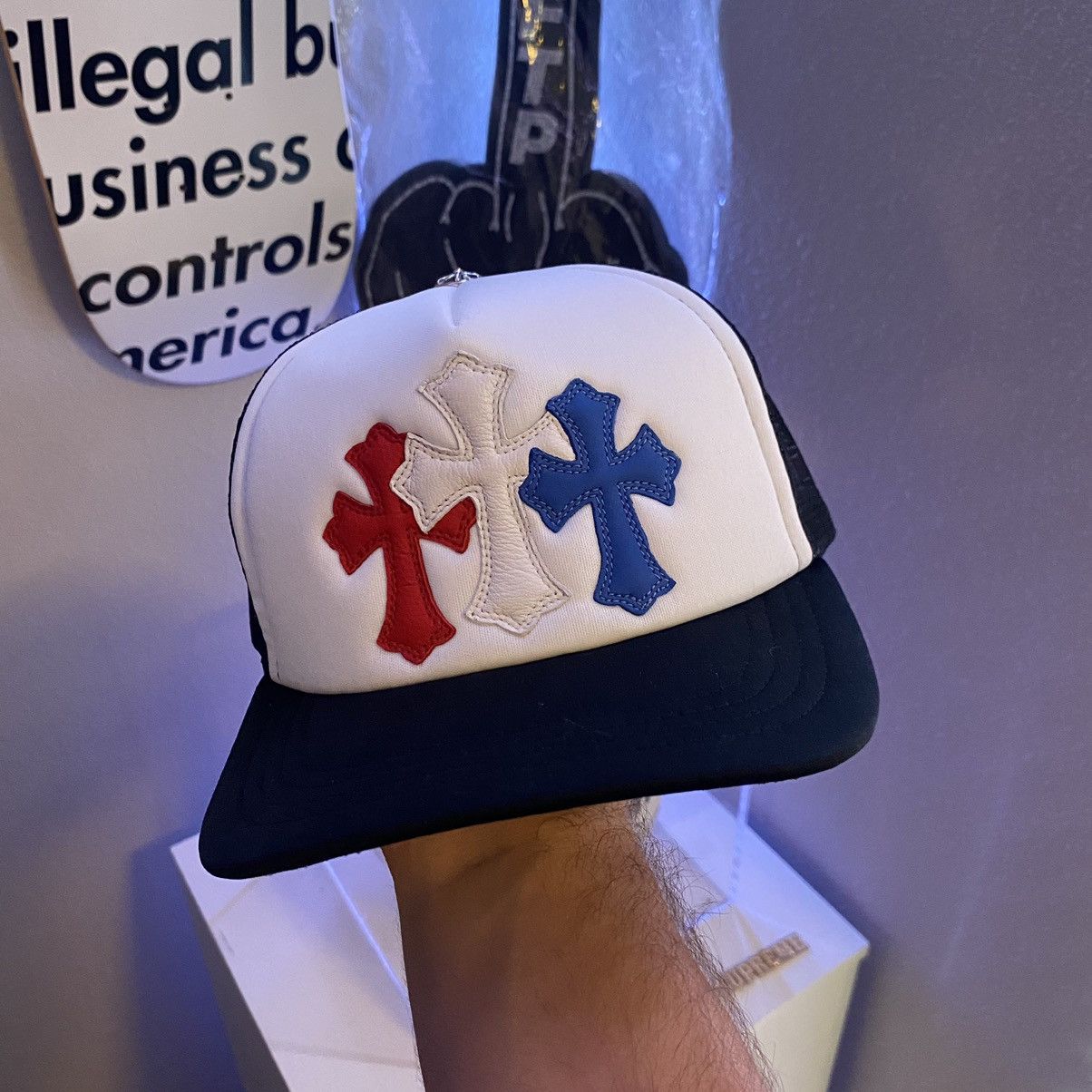 Chrome Hearts Chrome Hearts Cemetery Cross Patches Trucker Hat Size ONE SIZE - 1 Thumbnail