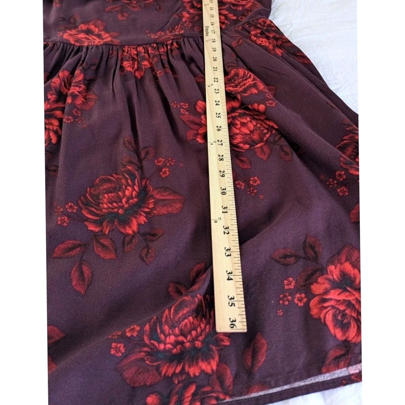 old navy dress red Womens M Tall Floral Maxi Fit & Flare Long Rayon Square Neck Old Navy Fit & Flare
