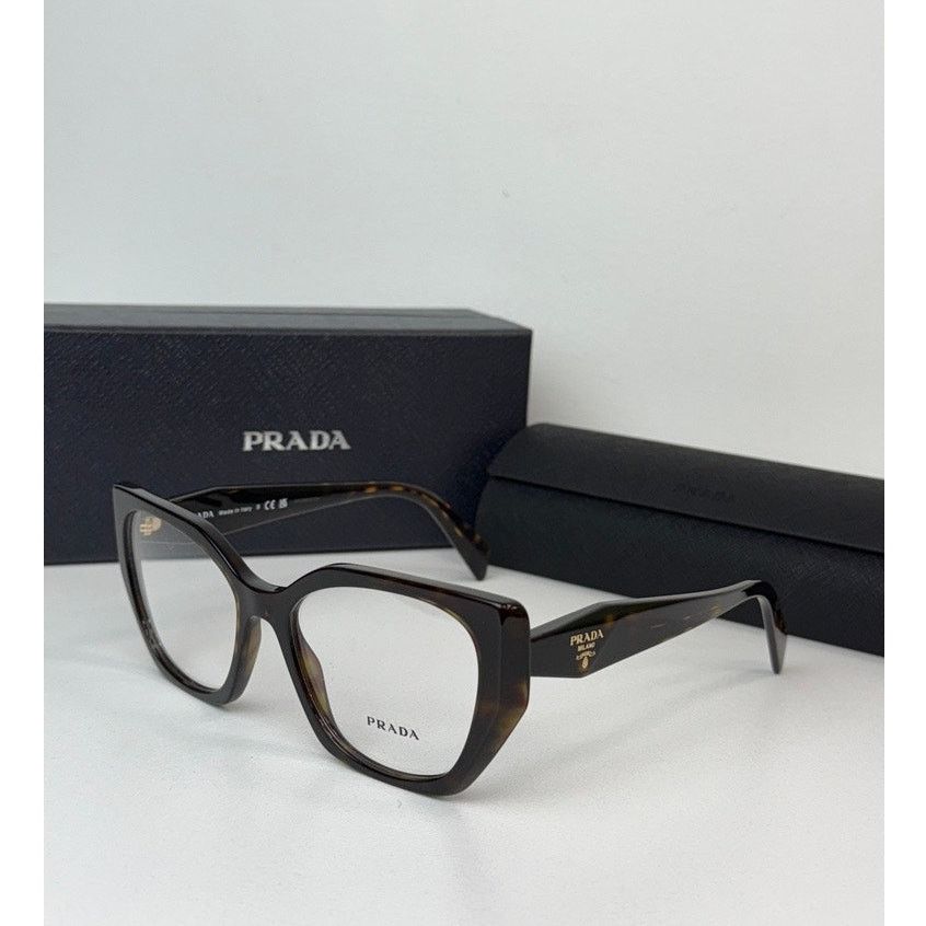 Prada NEW Prada PR18WV Eyeglass Frames in Havana Brown Size ONE SIZE - 1 Thumbnail