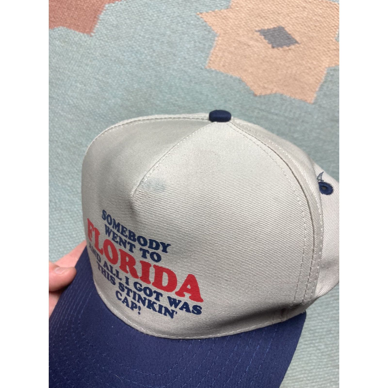 Vintage VINTAGE Unbranded Snapback Hat Beige Florida all I got was this stinking cap funny novelty Mens Adjustable Cap Size ONE SIZE - 4 Thumbnail
