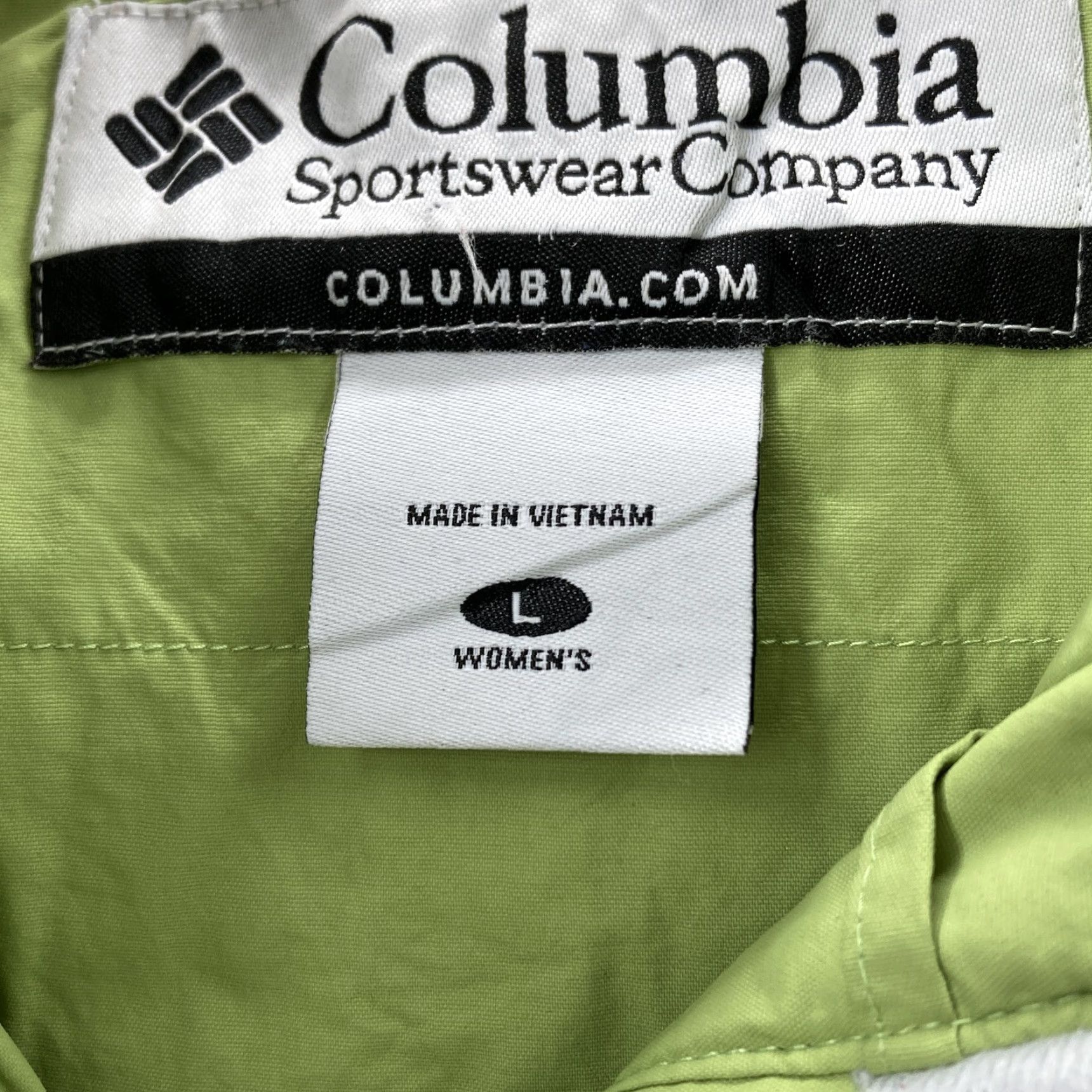 Vintage COLUMBIA Womens Hooded Windbreaker Jacket Size L Green Classic Zip Mid-Length Size L / US 10 / IT 46 - 2 Thumbnail