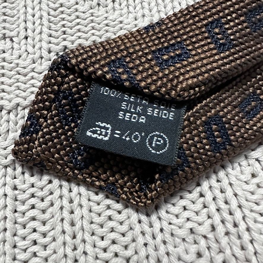 Ermenegildo Zegna Ermenegildo Zegna bronze geometric print textured silk tie Size ONE SIZE - 4 Thumbnail