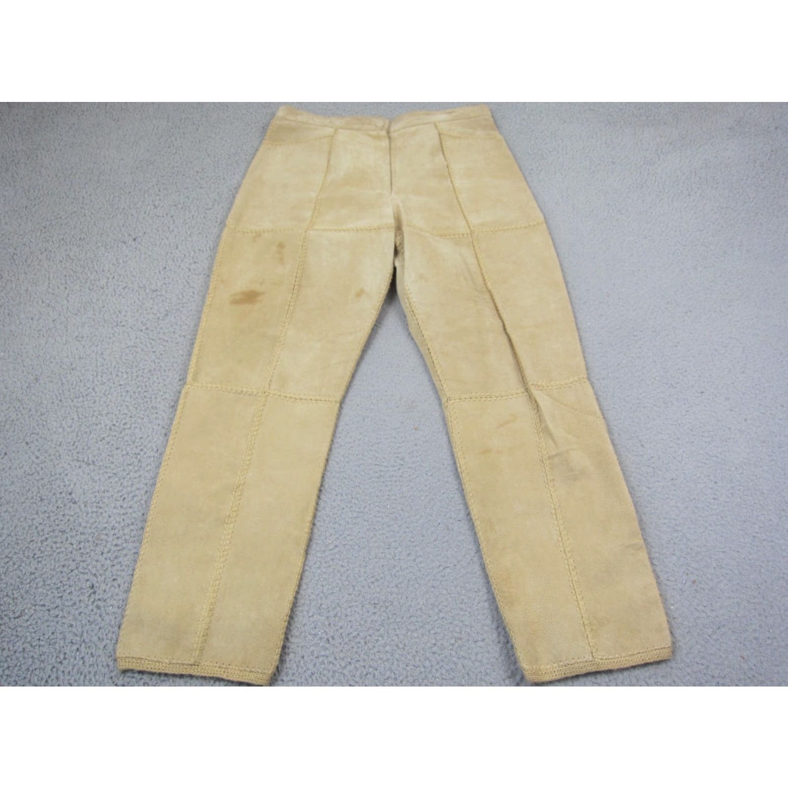 Essentials VINTAGE Suede Essentials Pants Mens L Brown Leather Wool Patchwork 80s 90s Retro Hippie Straight Mens Size US 33 - 6 Thumbnail