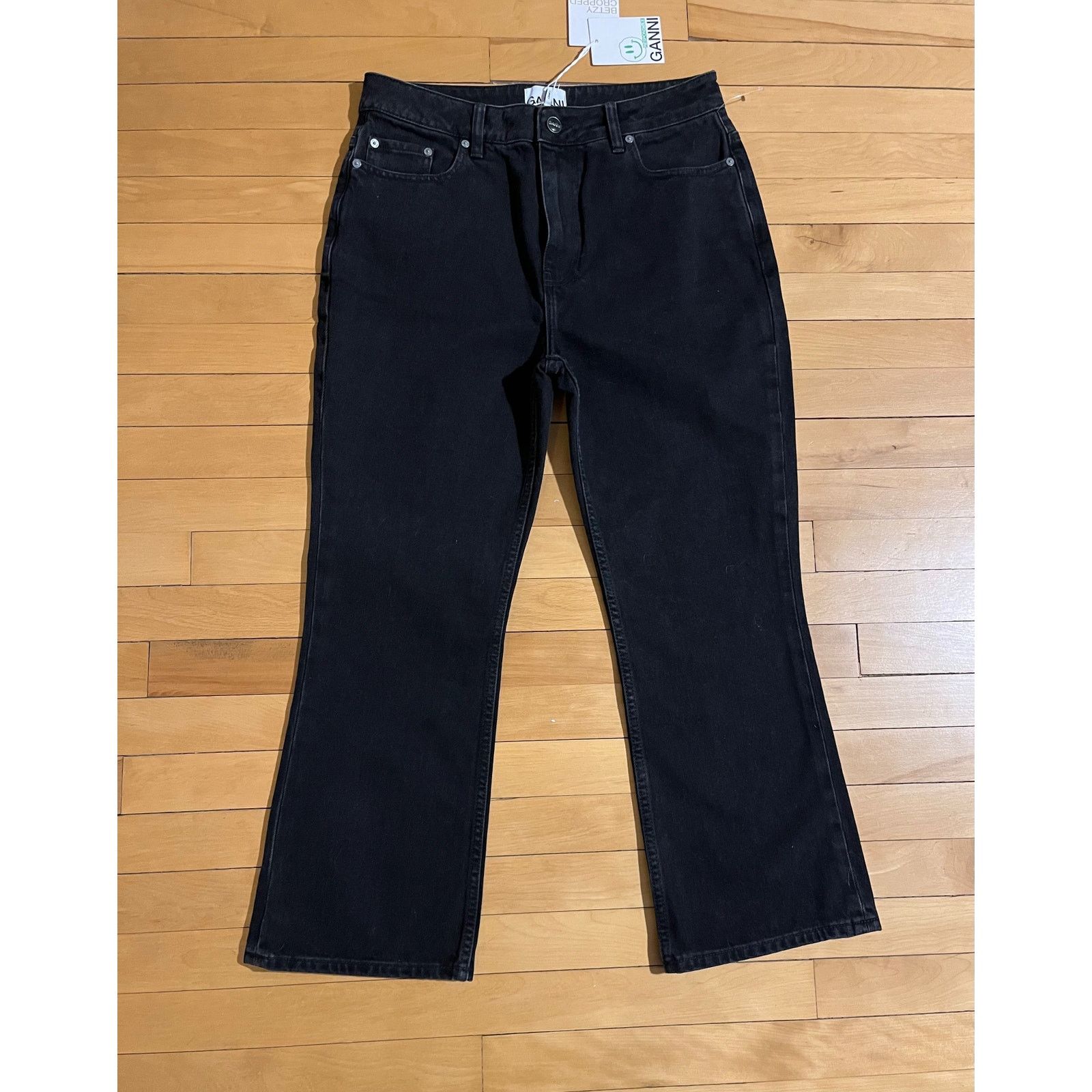 Ganni GANNI (NWT) - Black Betzy Cropped Jeans - 31W/32L Size 31" - 3 Thumbnail