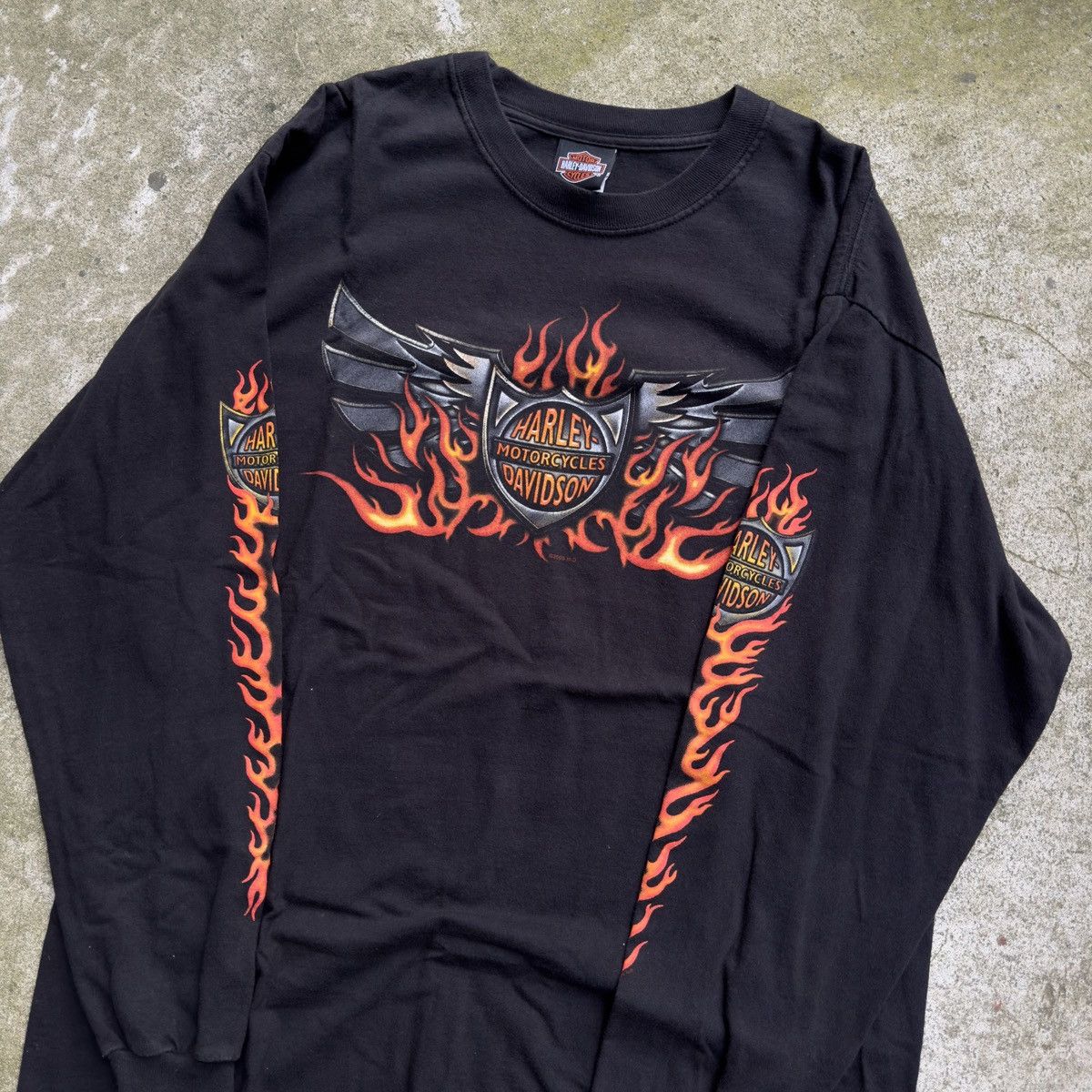 Harley Davidson Vintage Harley Davidson Flame Shirt ERD Grunge Biker WCC Size US L / EU 52-54 / 3 - 4 Thumbnail