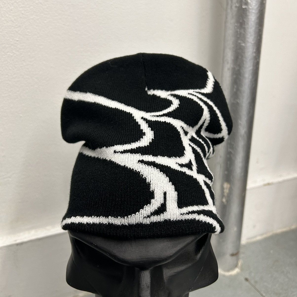 Vintage Y2K 2000s Style Spider Web All Over Print Skater Beanie Size ONE SIZE - 2 Thumbnail