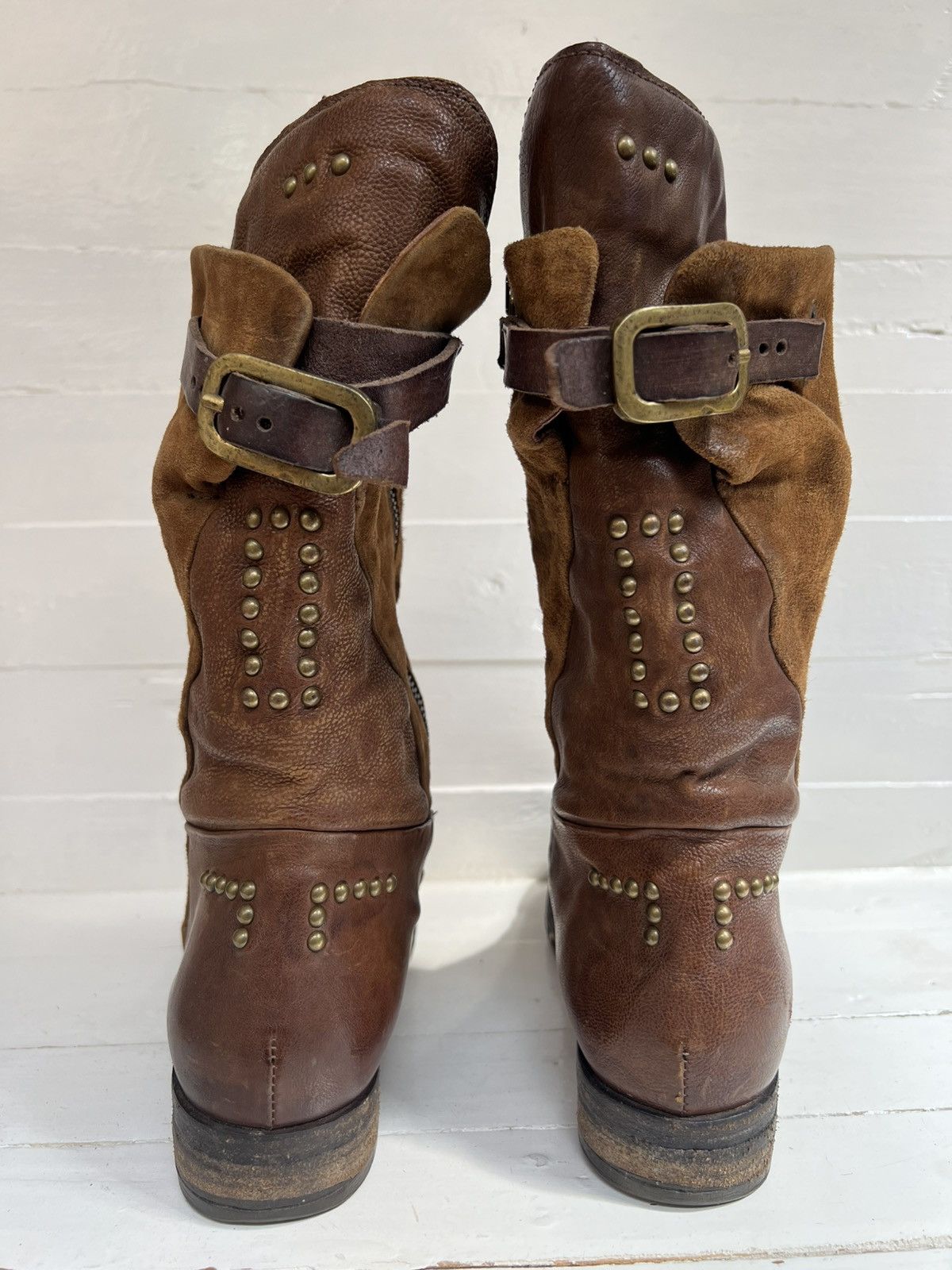 A.S.98 A.S.98 Leather Suede Boho Biker Boot Size US 9 / IT 39 - 8 Thumbnail