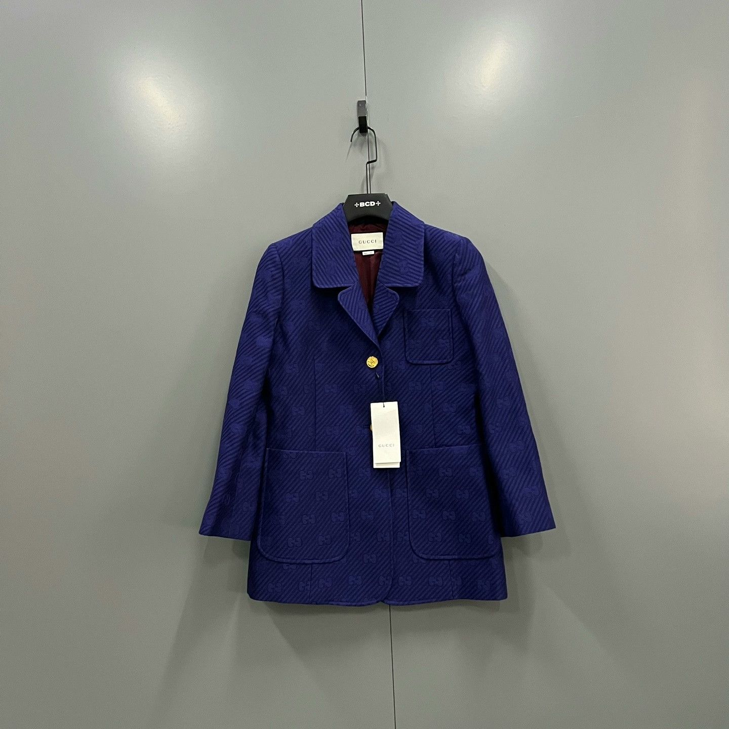 Gucci Gucci Blue Twill GG Print Suit Size US XXS / EU 40 - 1 Thumbnail
