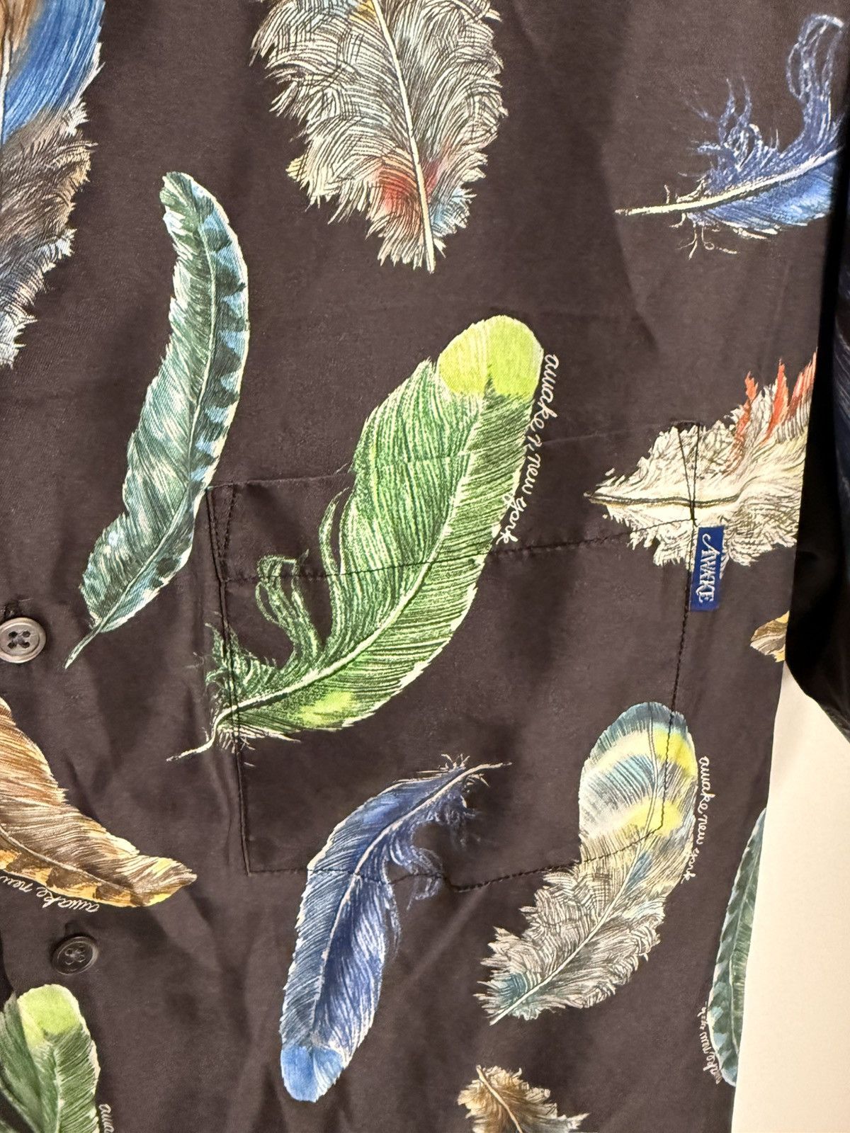 Awake NY Awake NY Feathers Silk Camp Collar Shirt Black L Size US L / EU 52-54 / 3 - 6 Thumbnail