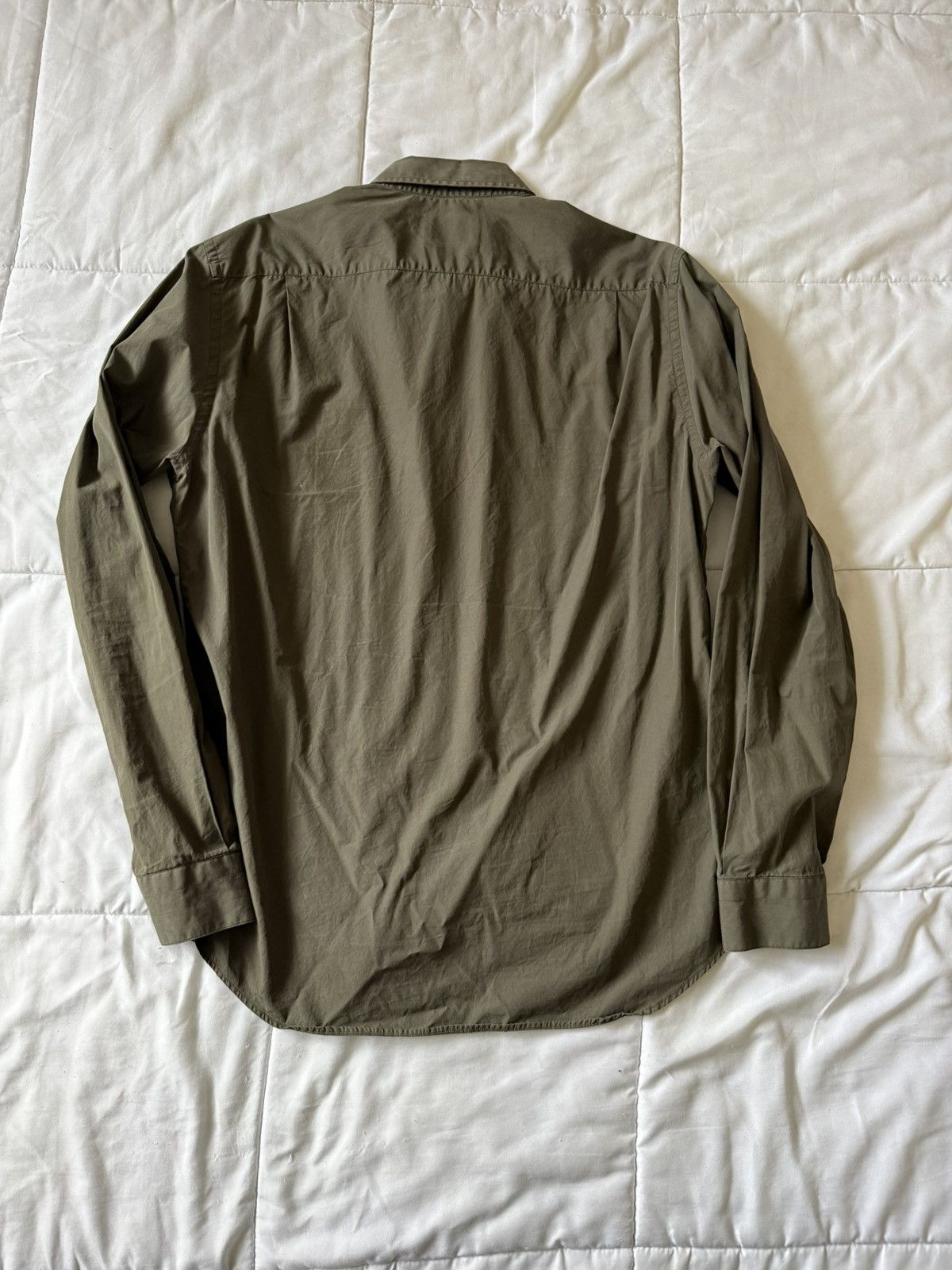 Acne Studios Acne Studio Face Logo Men's Olive Green Button-Down Shirt Size US M / EU 48-50 / 2 - 2 Thumbnail