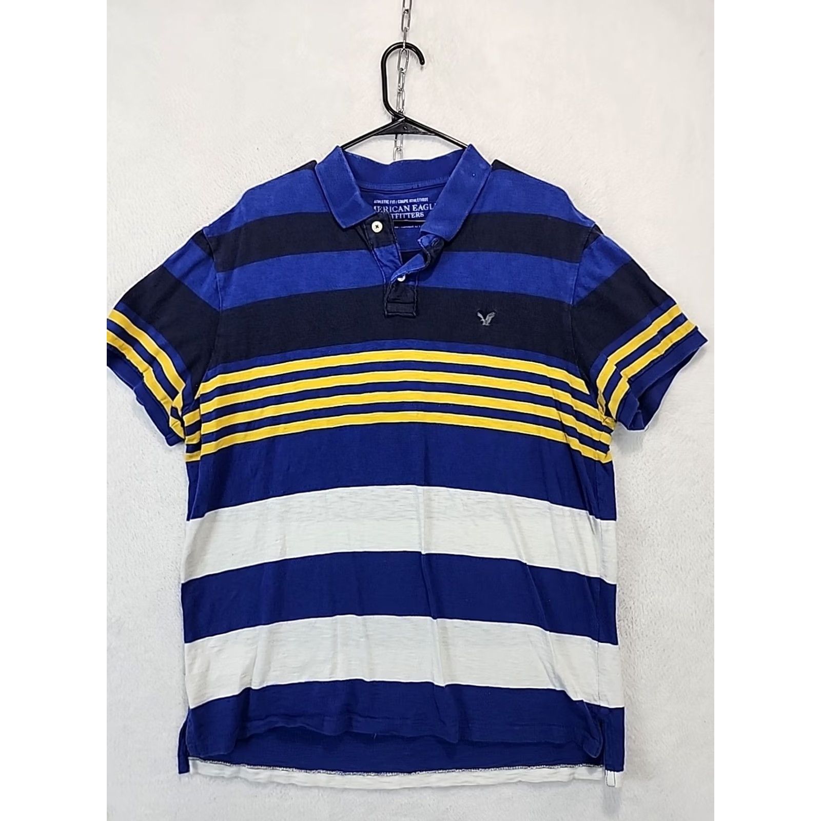 American Eagle Outfitters American Eagle Outfitters Polo Striped Rugby Y2K Grunge Skater Collared Men's XL Shirt Blue Cotton Athletic Short Sleeve Polo Shirt Men XL Size US XL / EU 56 / 4 - 2 Thumbnail
