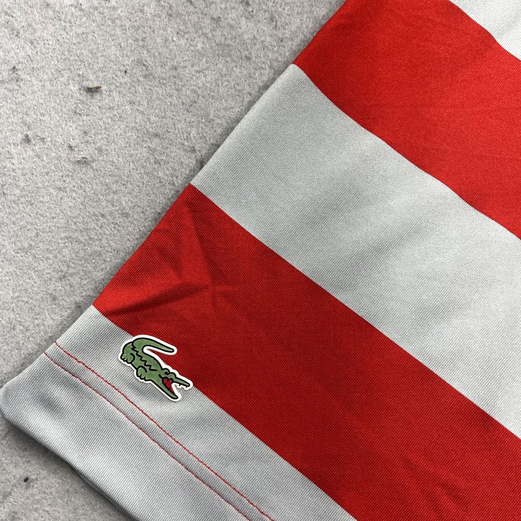 Lacoste Lacoste Sport Polo Shirt Mens XL Red Golf Logo Striped VINTAGE? Size US XL / EU 56 / 4 - 3 Thumbnail