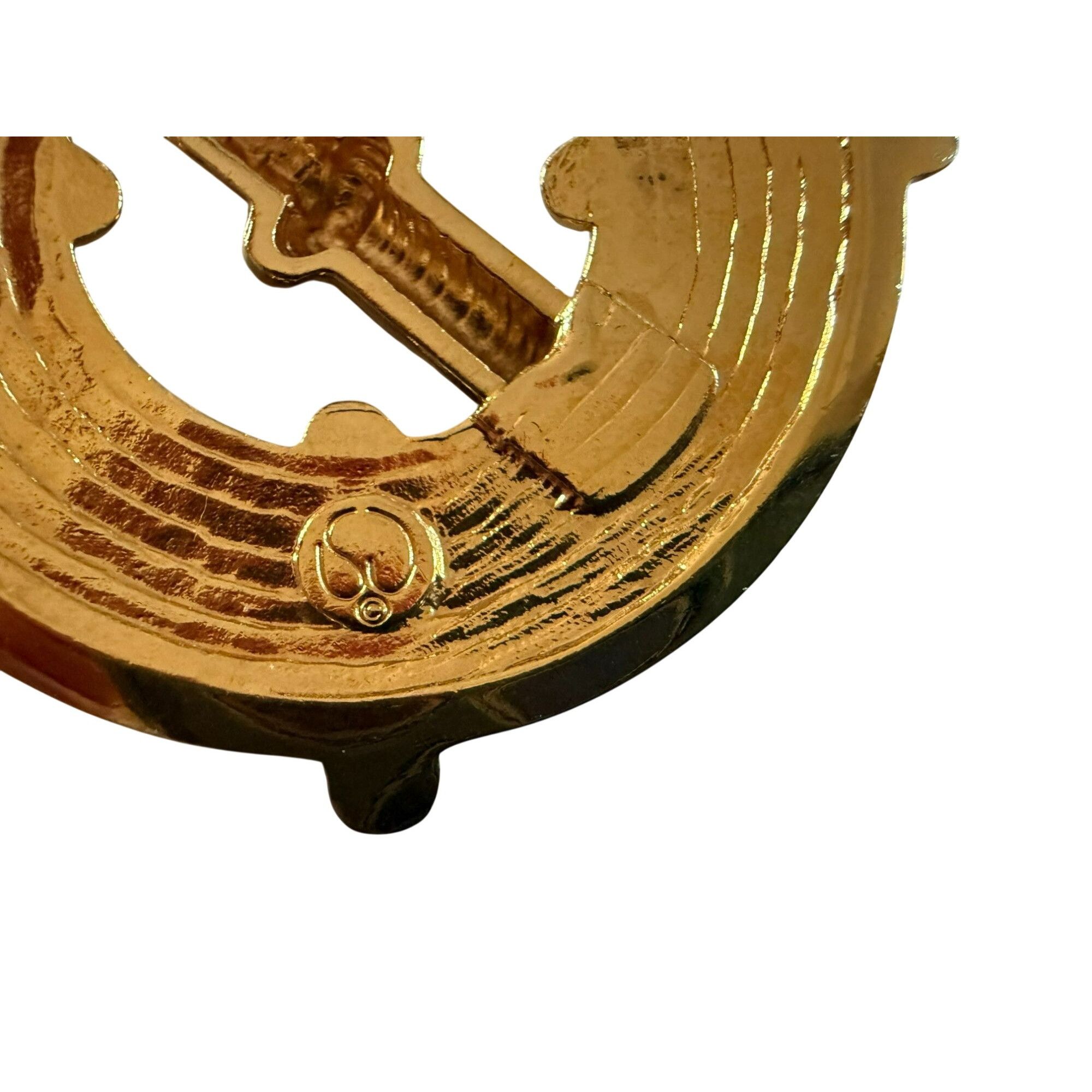 Other St John Vintage 80s Gold-Tone Round Brooch With Rope & Bar D Size ONE SIZE - 5 Thumbnail
