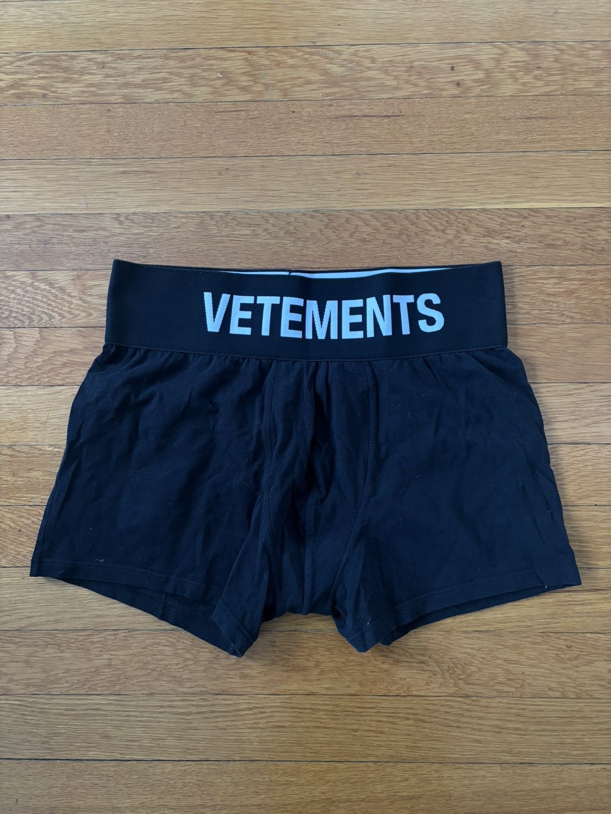 Vetements $250 Black Logo Boxer | Grailed