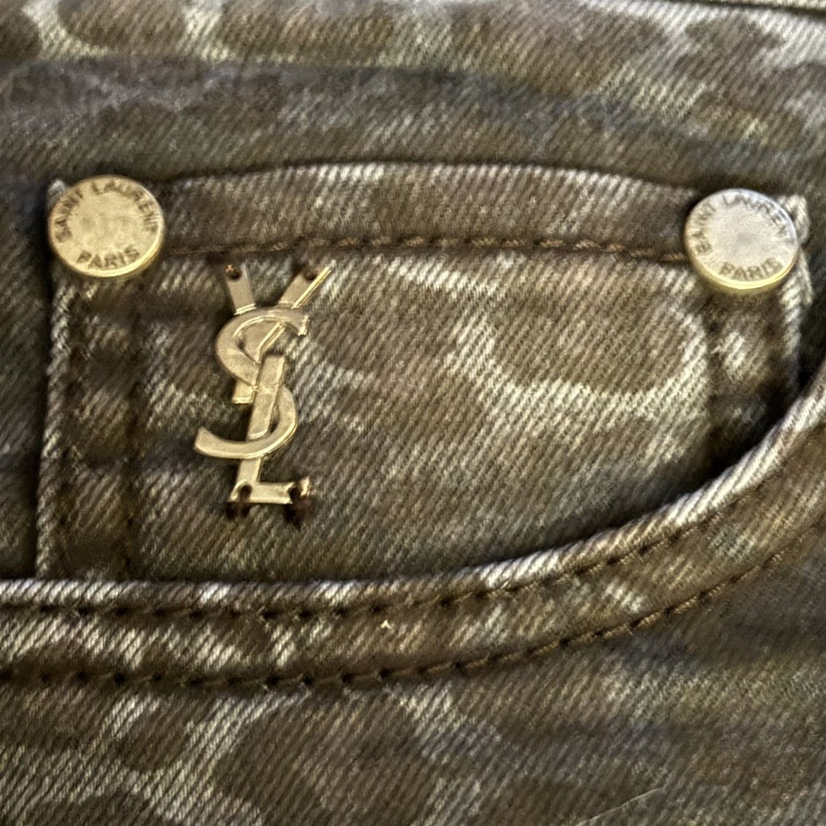 Saint Laurent Paris Saint Laurent Paris black leopard print jeans Size 31" - 9 Thumbnail