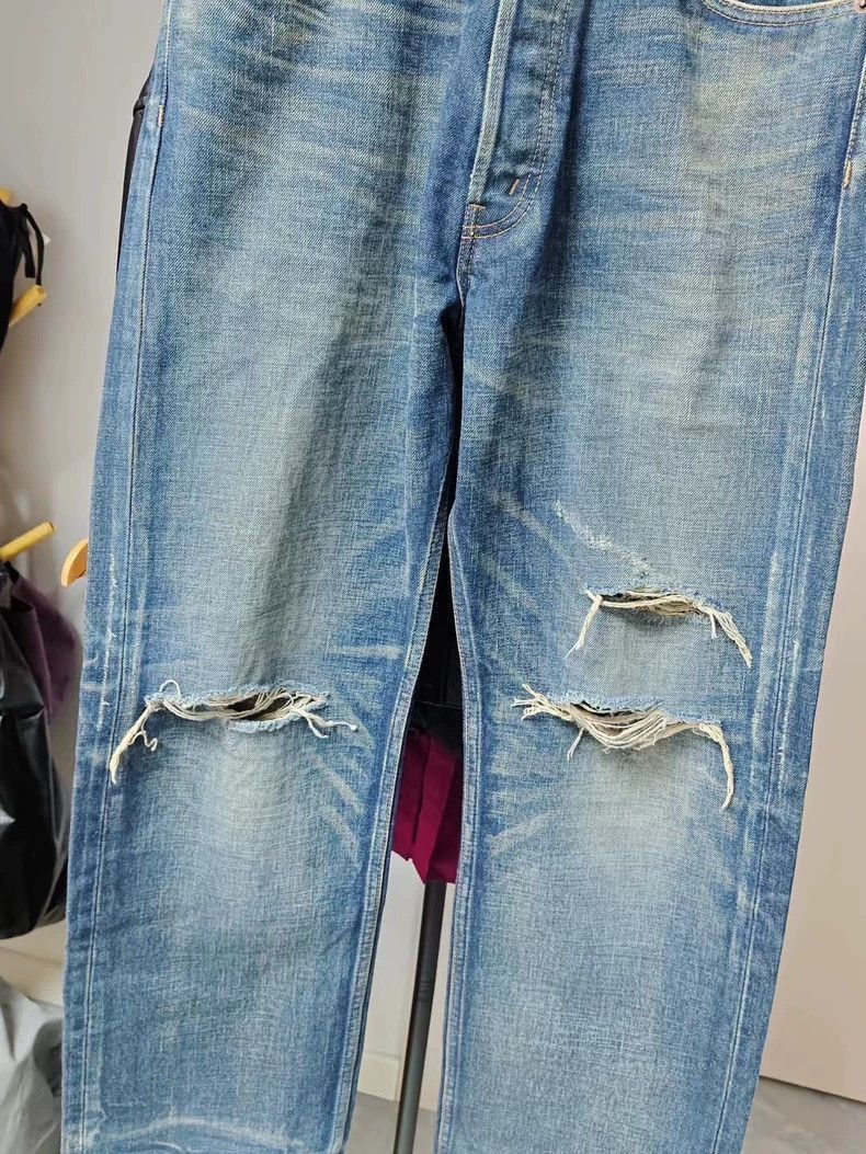 Celine CELINE Vintage Distressed WideLeg Denim Pants Size US 31 - 3 Thumbnail