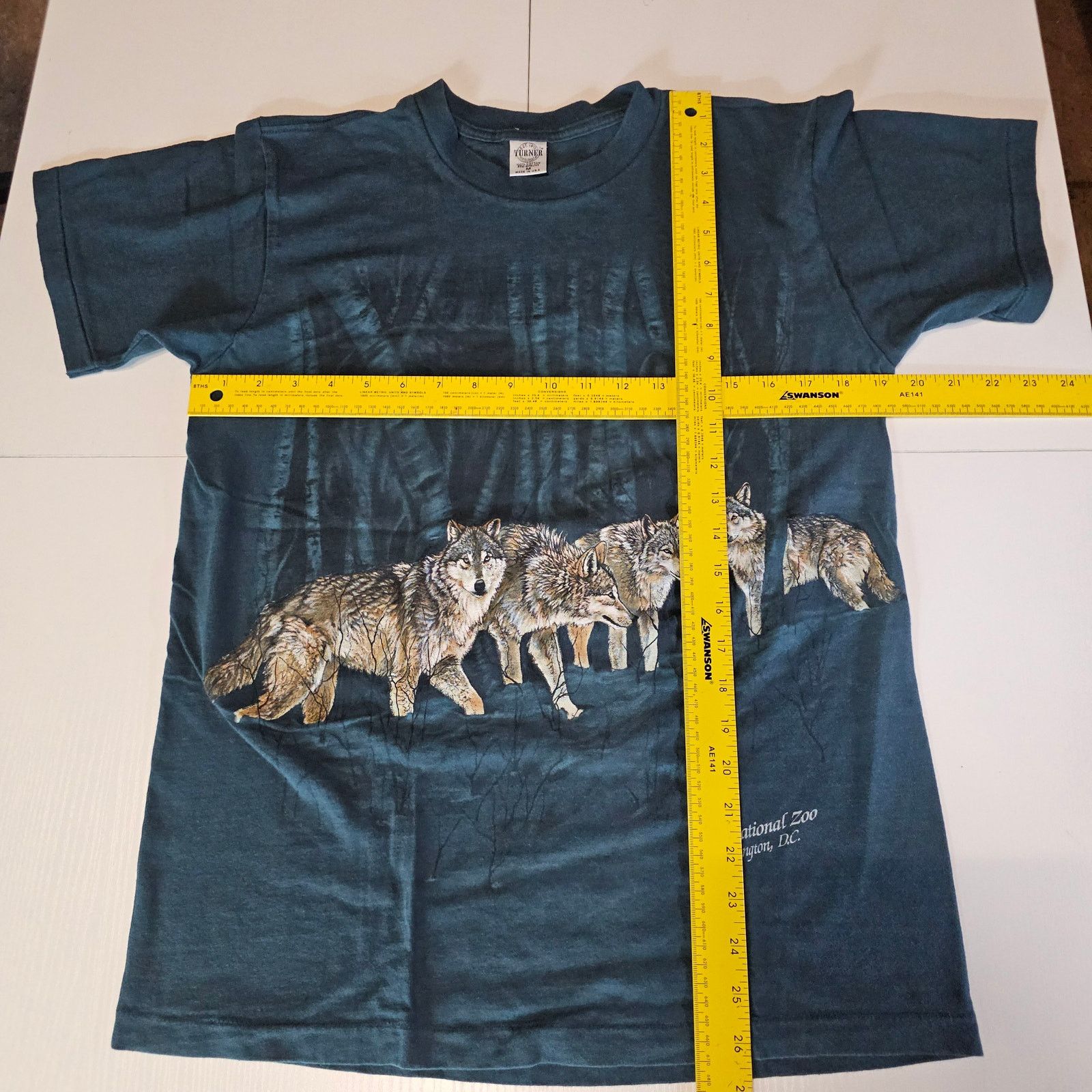 Vintage Vintage 90s Turner Single Stitch Wolves T-Shirt Blue M 3599 Size US M / EU 48-50 / 2 - 6 Thumbnail
