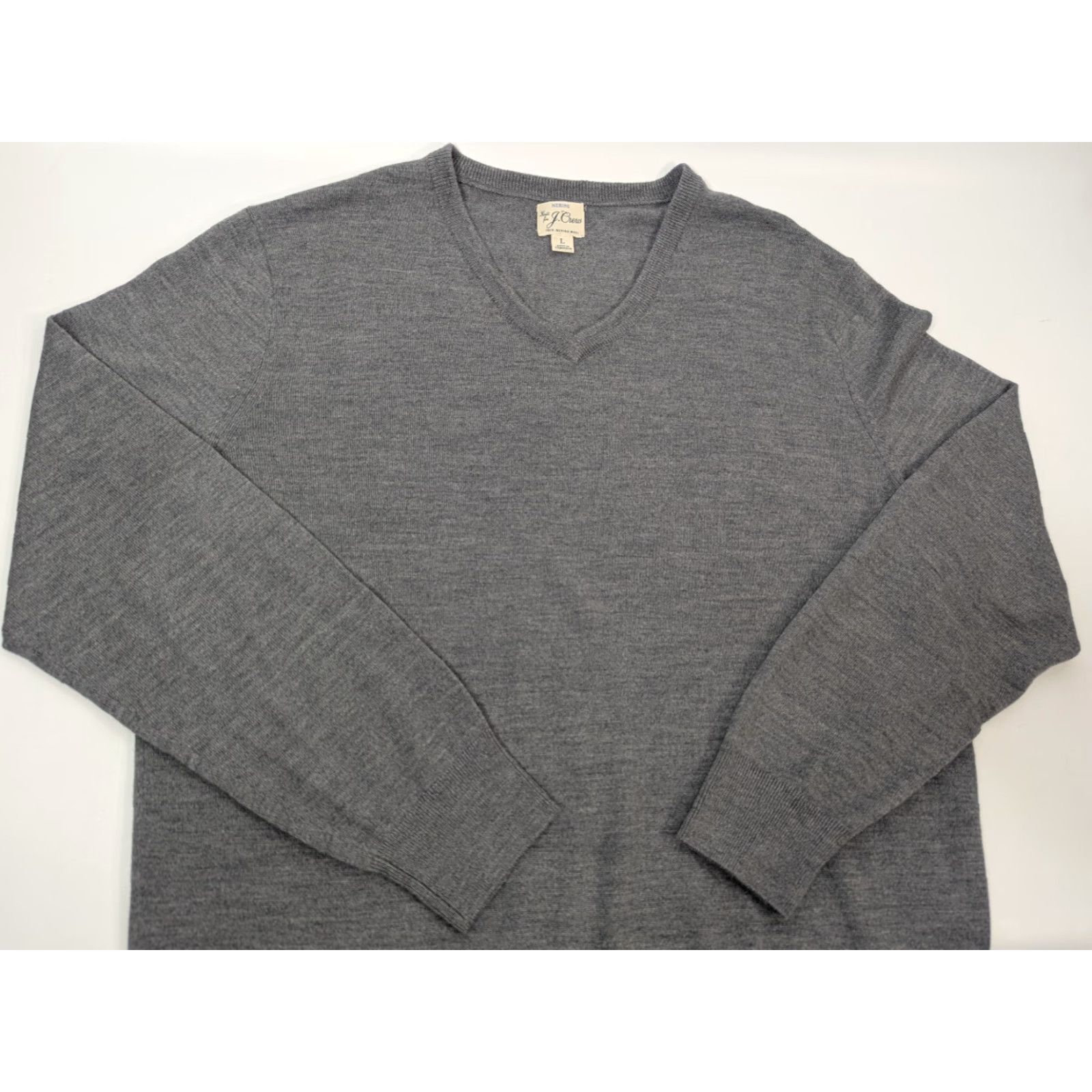 J.Crew J. Crew Merino Wool V-Neck Sweater Gray Men's Large Lightweight Preppy Size US L / EU 52-54 / 3 - 2 Thumbnail