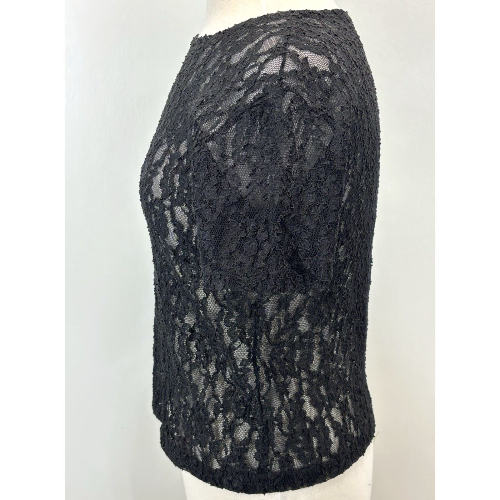 Victoria's Secret VINTAGE Victoria's Secret Lace Sheer Shirt Crown Label 80s Goth Black M Womens/Adults Medium Shown Whimsigoth USA Size M / US 6-8 / IT 42-44 - 2 Thumbnail