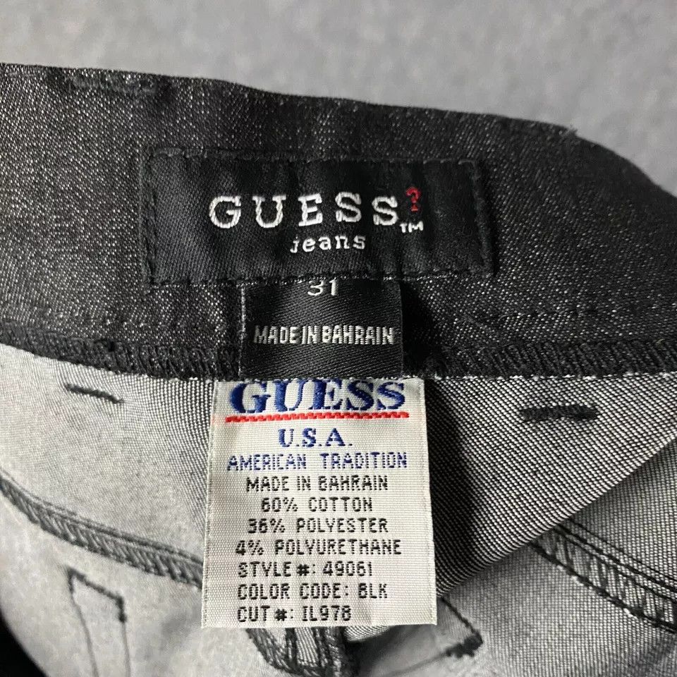 Guess × Vintage Vintage Guess Jeans Women's 31 Charcoal Wash Cotton Blend Size 31" - 8 Thumbnail