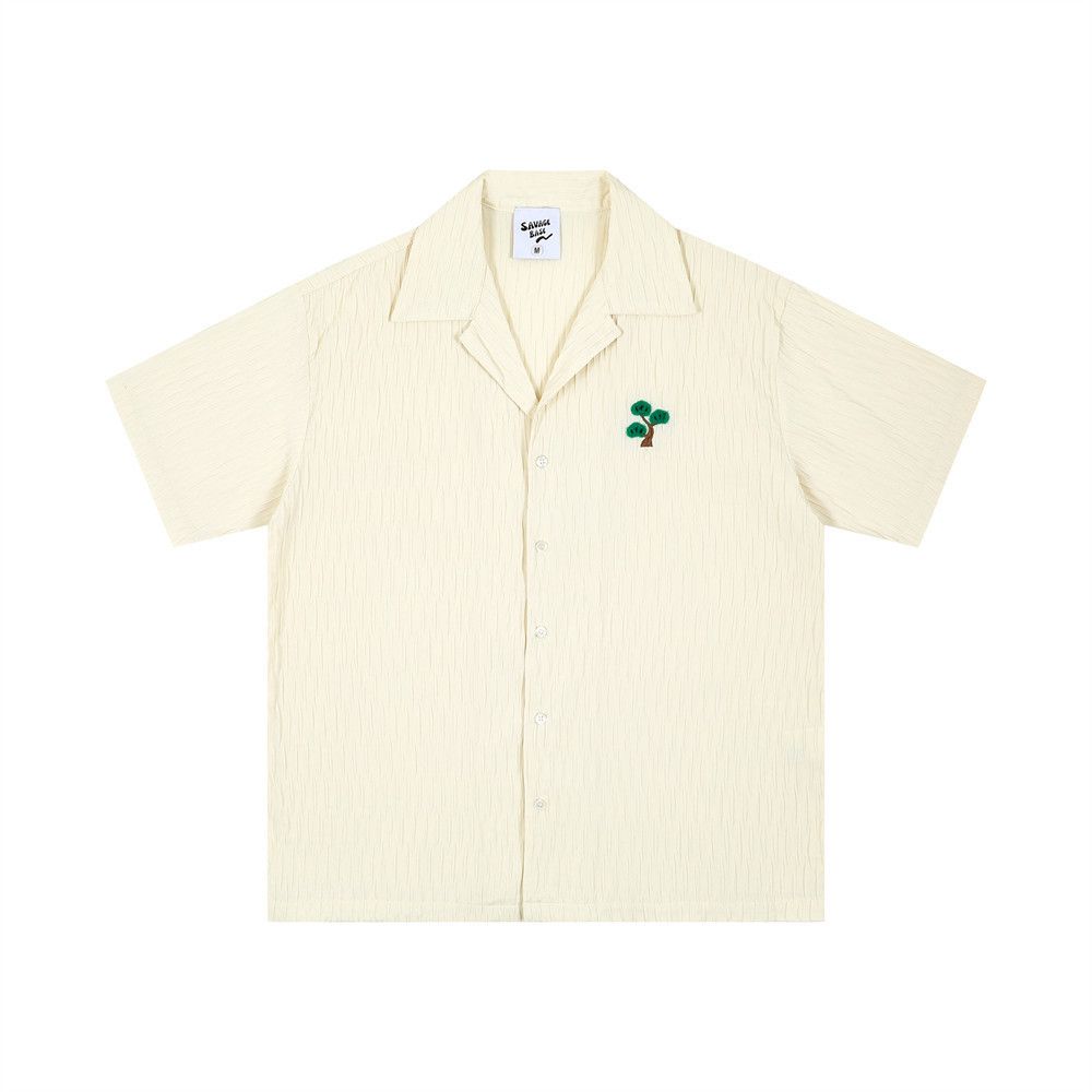 Japanese Brand × Vintage Men's American lapel simple embroidery casual pleated shirt Size US M / EU 48-50 / 2 - 1 Thumbnail