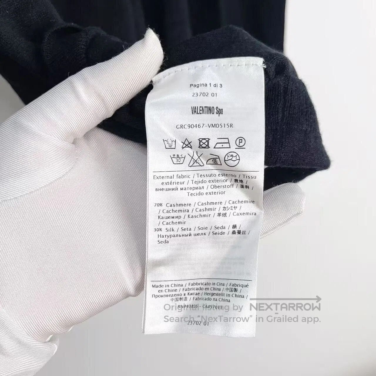 Valentino Valentino Black Cashmere Long Sleeve Top. Size US L / EU 52-54 / 3 - 8 Thumbnail