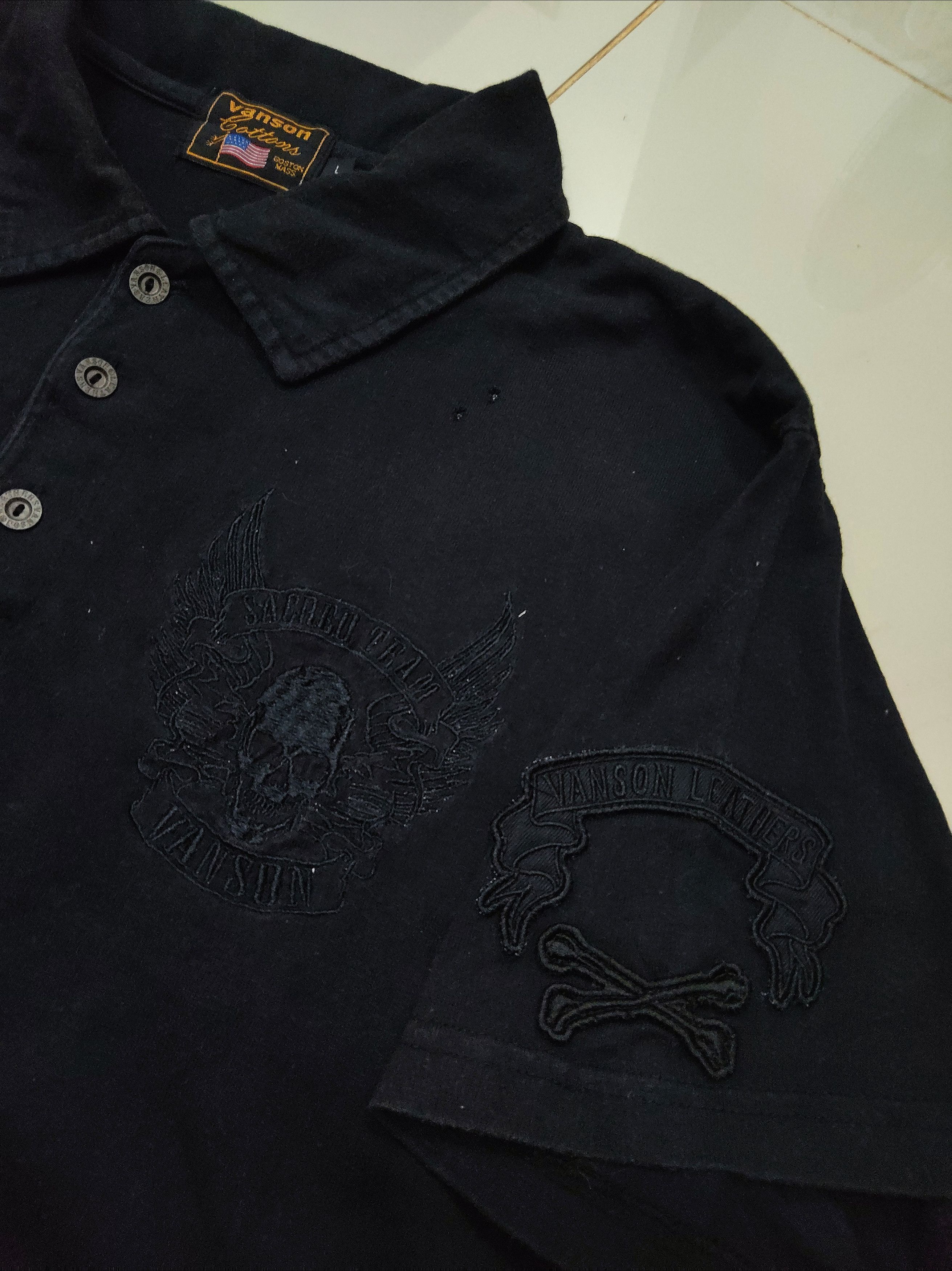Vintage vintage VANSON Leather embroidery polo t shirt rare Size US XL / EU 56 / 4 - 10 Thumbnail