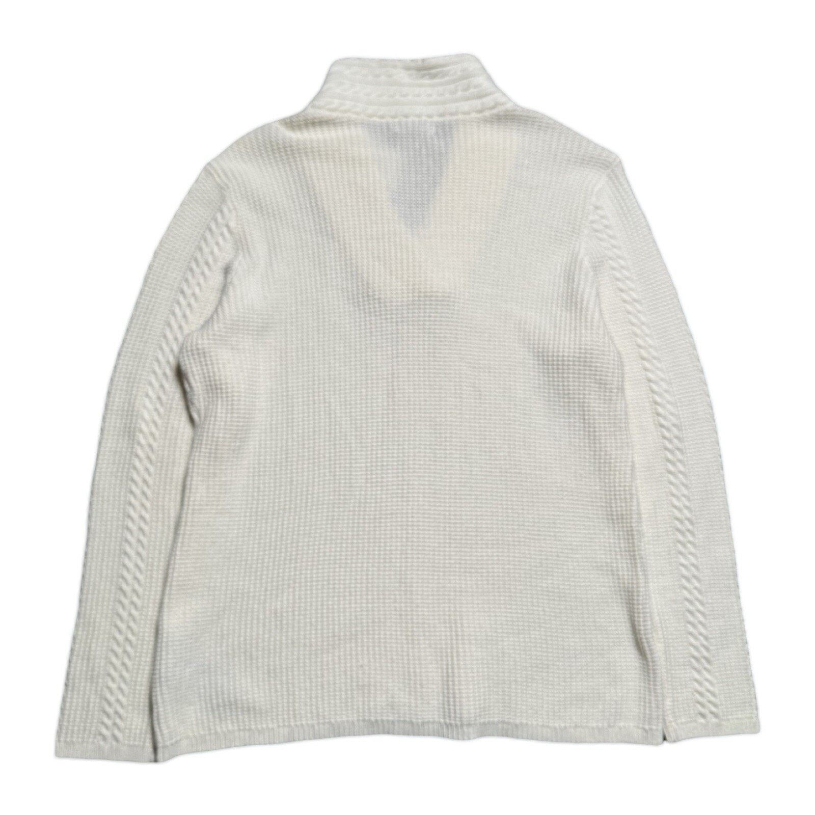 Nautica Nautica Women’s XXL V Neck Shawl Collar Cable Sweater White Size XXL / US 16-18 / IT 52-54 - 6 Thumbnail
