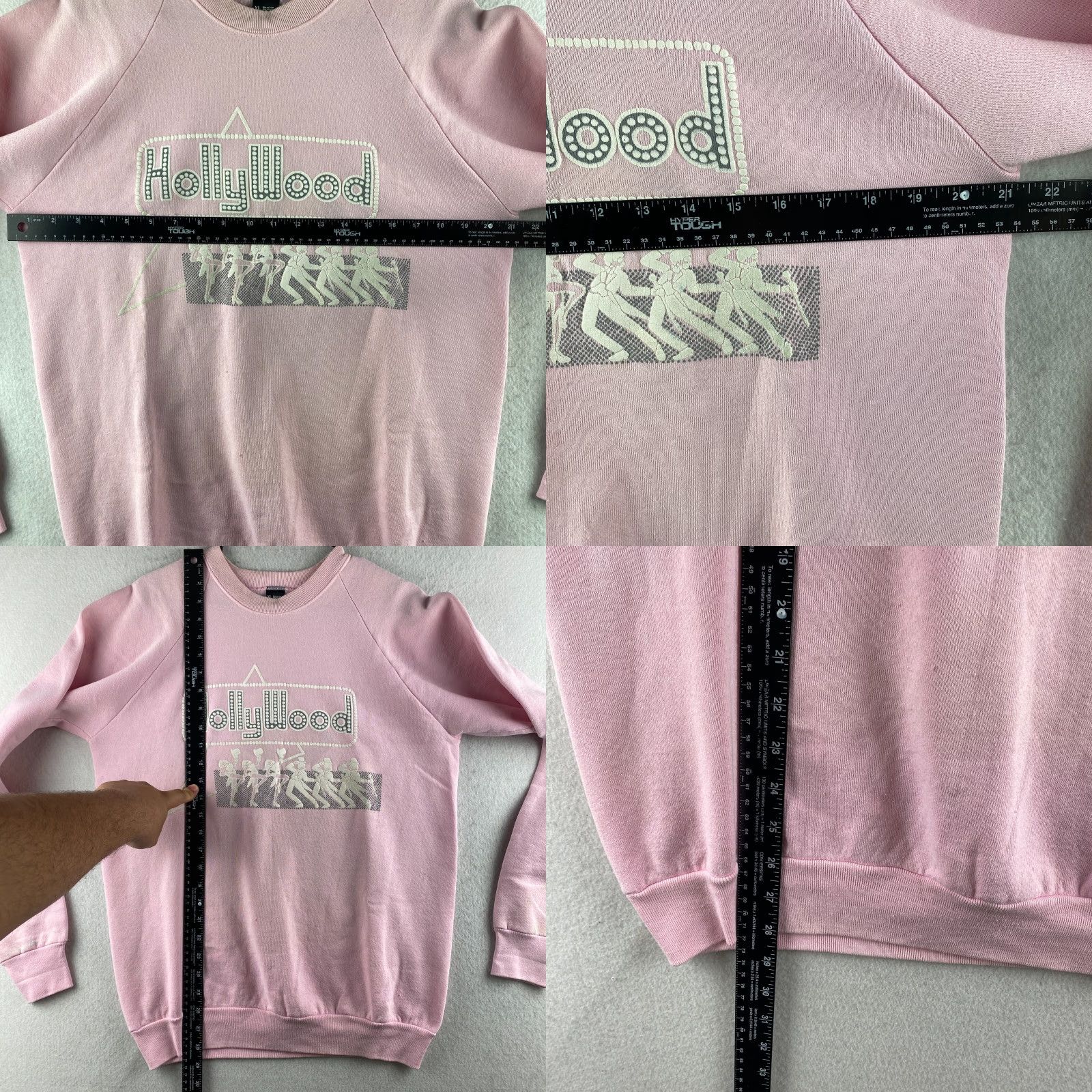 Vintage VINTAGE Hollywood Sweater Womens XL Pink 90s Fleece Pullover Casual Regular 90s Womens Pullover Sweater Pink USA Made Logo Knit Size XL / US 12-14 / IT 48-50 - 8 Thumbnail