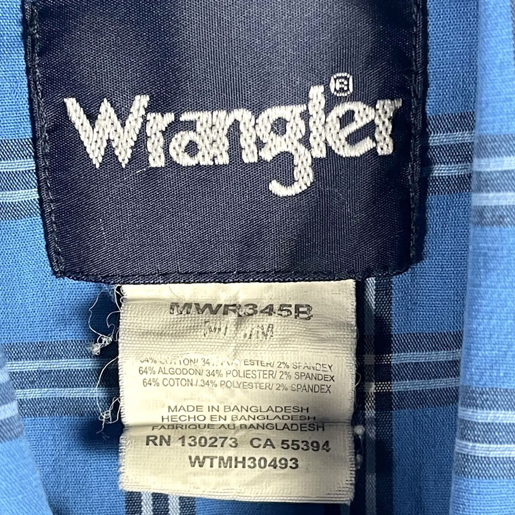 Wrangler Wrangler Shirt Mens Medium Blue Plaid Western Pearl Snap Long Sleeve MWR345B Size US M / EU 48-50 / 2 - 4 Thumbnail