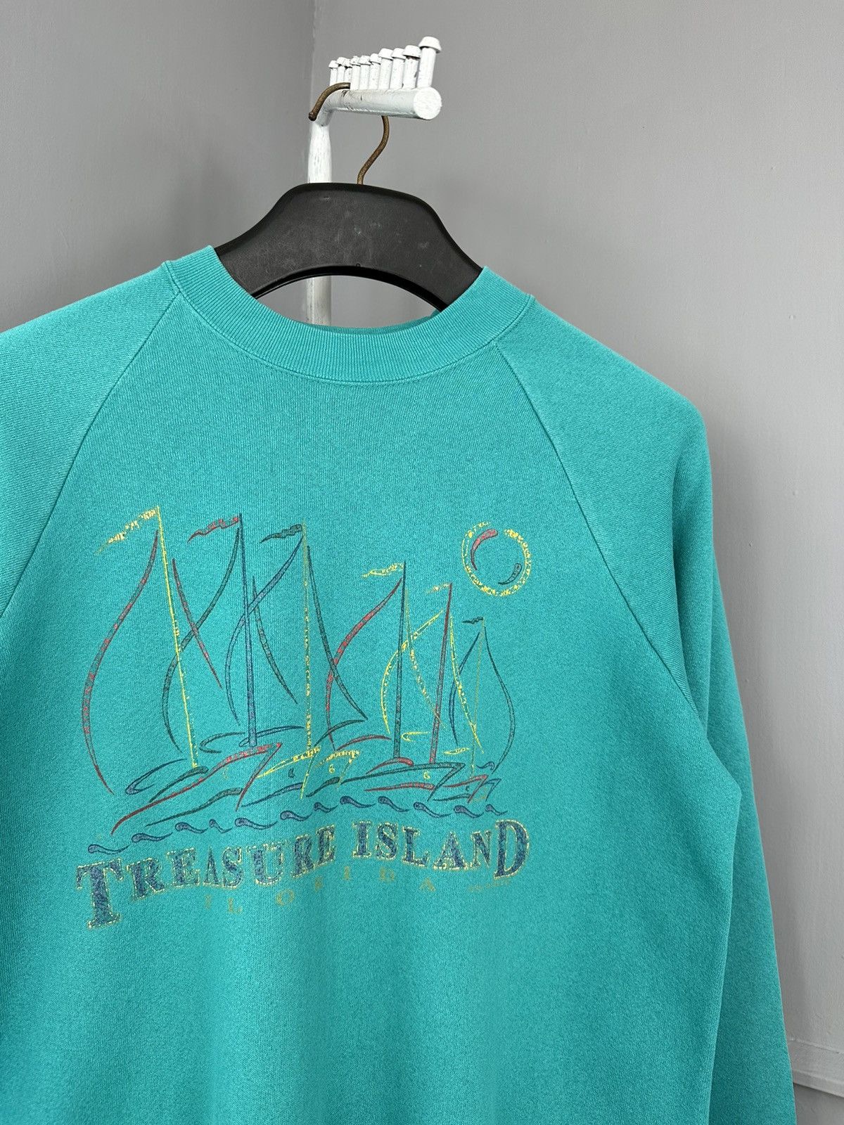 Vintage 90s Oneita Florida Treasure Island Vintage Sweatshirt Size US L / EU 52-54 / 3 - 1 Thumbnail