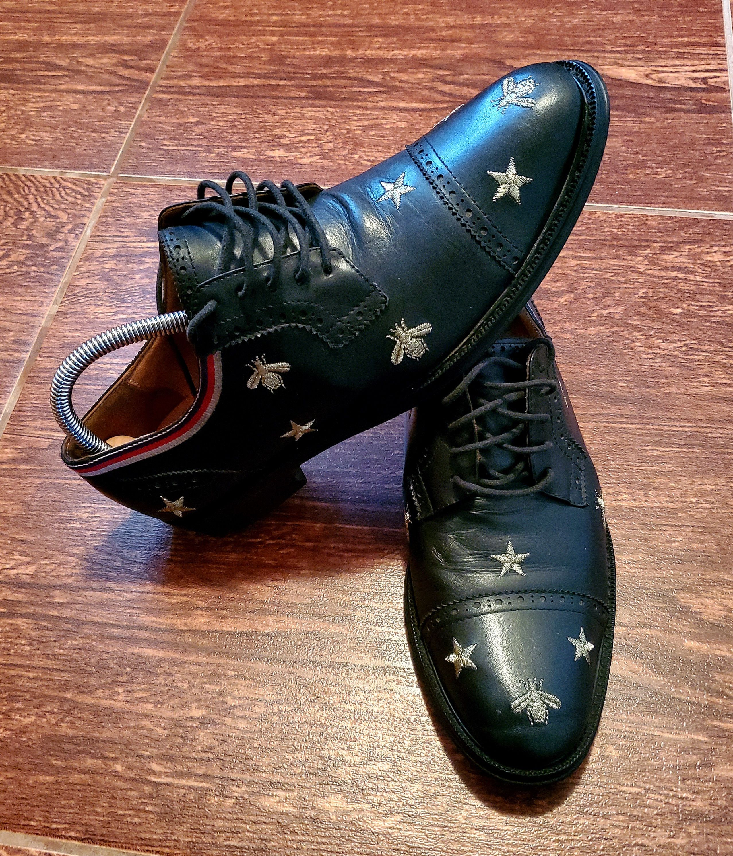 Gucci GUCCI Leather Embroidered Brogue Shoes perfect condition Size US 6.5 / EU 39-40 - 4 Thumbnail