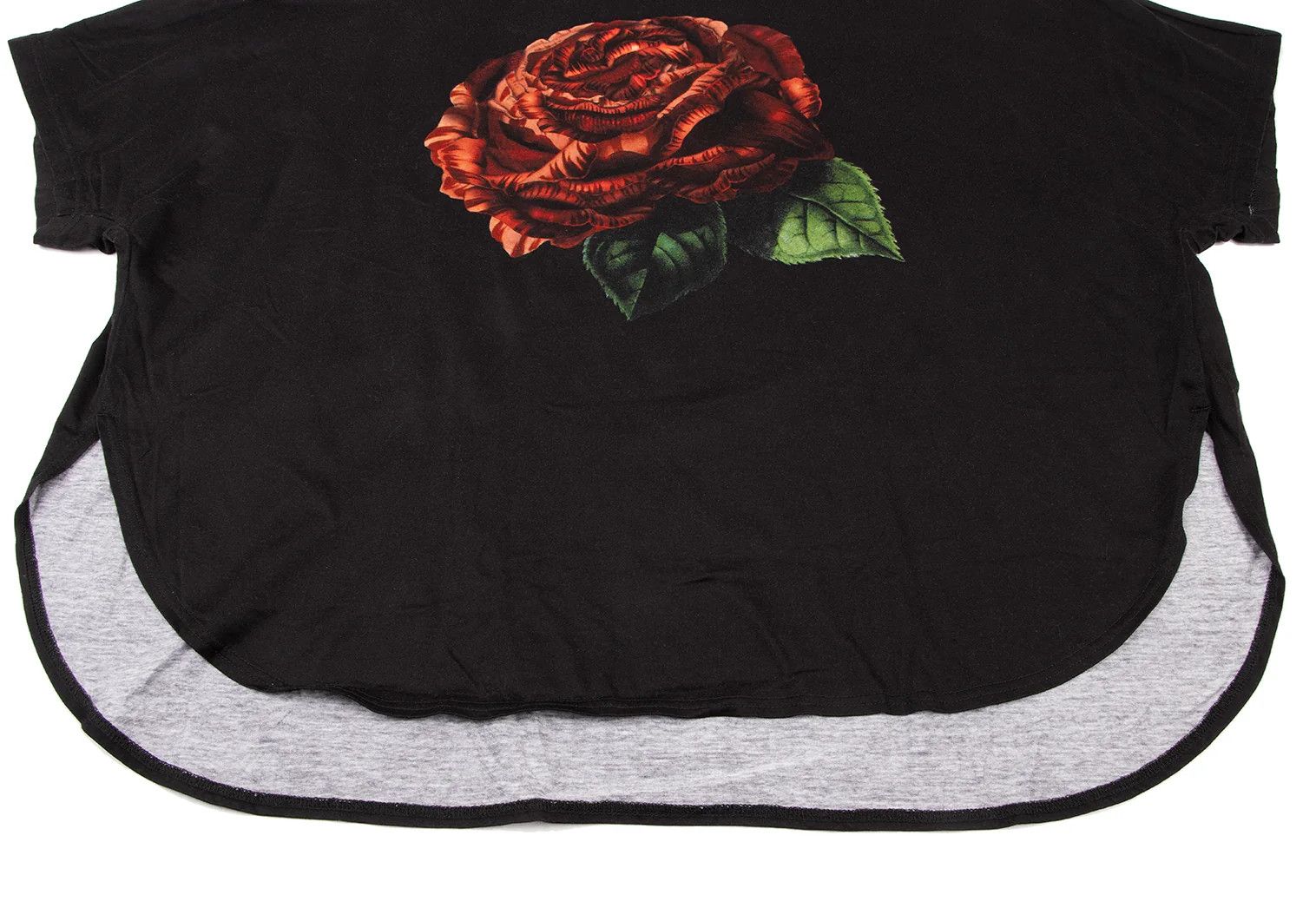 Yohji Yamamoto Cotton Rose Dolman Sleeve Hem T-Shirt Black Red Green Size US M / EU 48-50 / 2 - 6 Thumbnail
