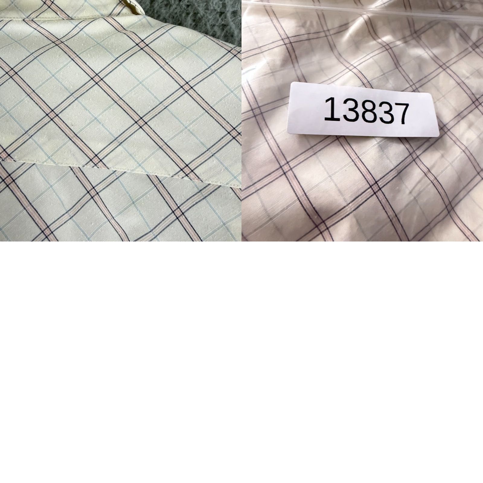 Giorgio Armani Vintage Giorgio Armani Lecollezioni Button-Up Shirt Mens L Ivory Plaid SS Size US L / EU 52-54 / 3 - 9 Thumbnail