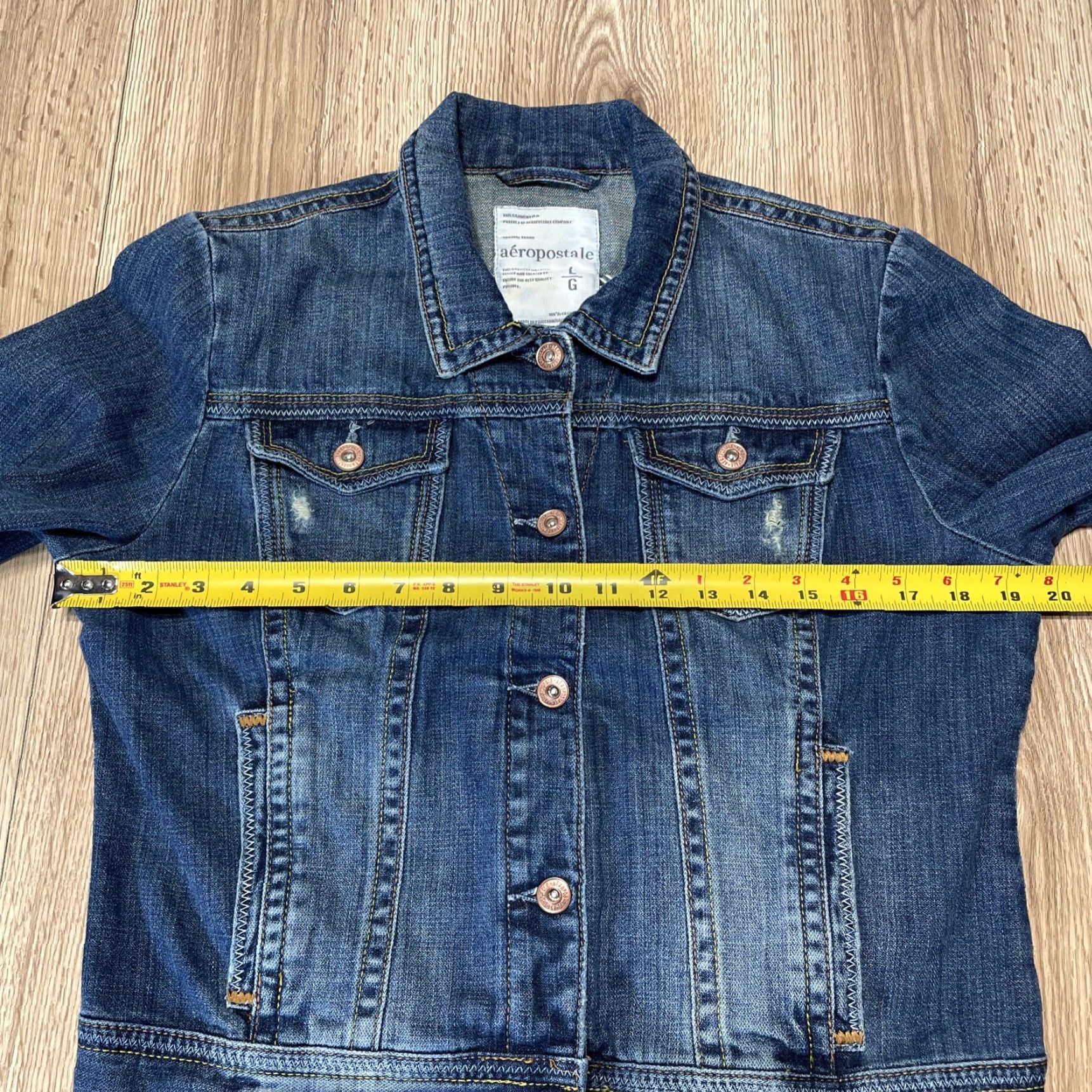 Vintage VINTAGE Aéropostale Denim Blue Jean Jacket Women Large Trucker Biker 90s Classic Size 36" / US 14 / IT 50 - 5 Thumbnail