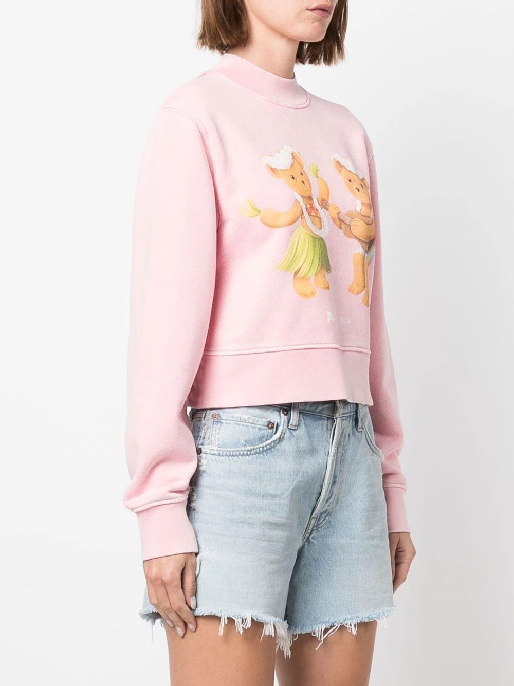 Palm Angels Pink Dancing Bears Logo Mock Neck Sweatshirt Size XL / US 12-14 / IT 48-50 - 2 Thumbnail