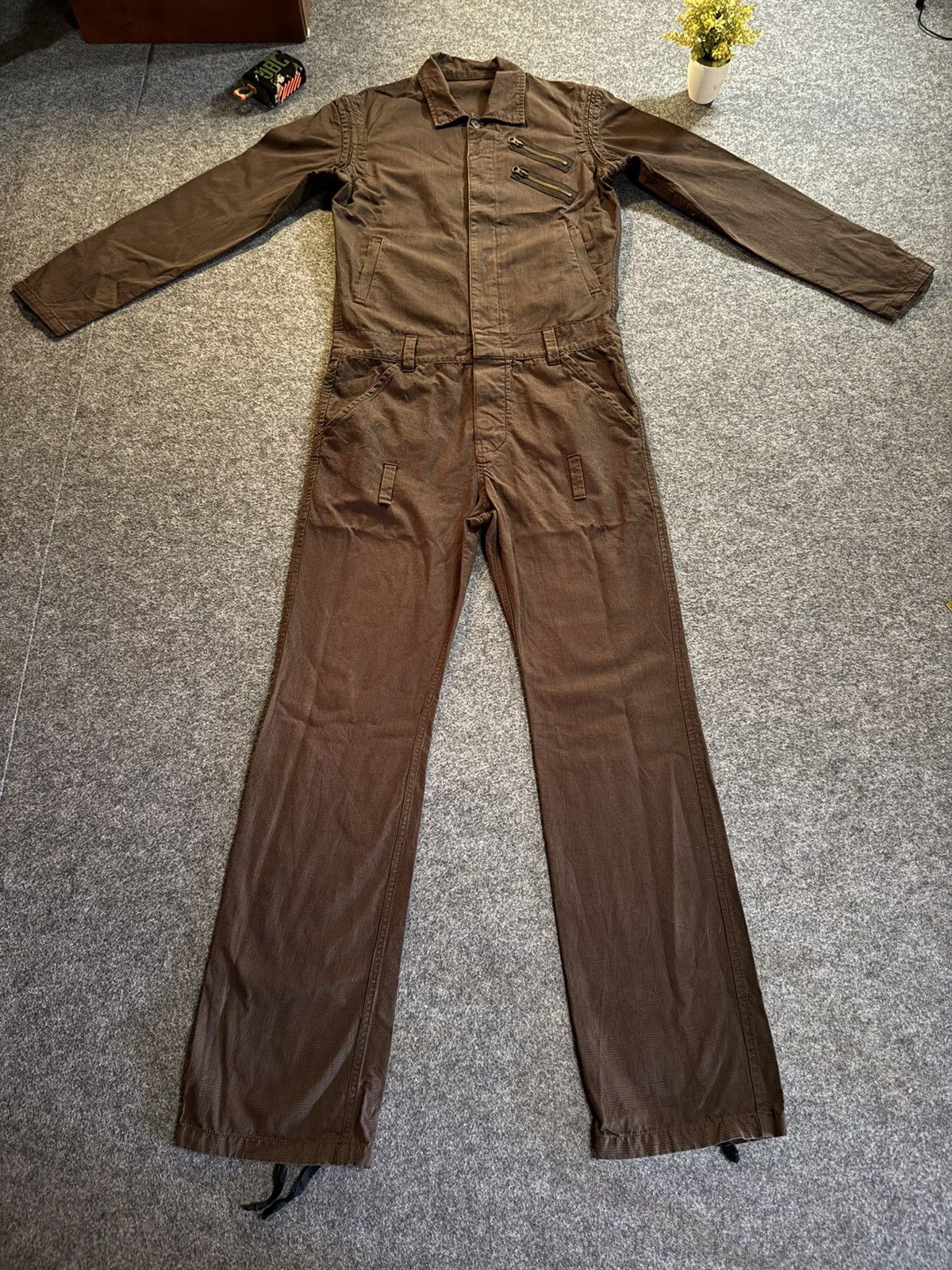 PPFM Checkered Brown Coverall Jacket