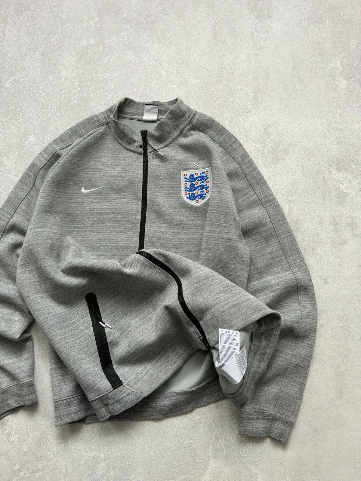 Nike Vintage Nike England Gray Training Tech Fleece Jacket Size US XXL / EU 58 / 5 - 13 Thumbnail