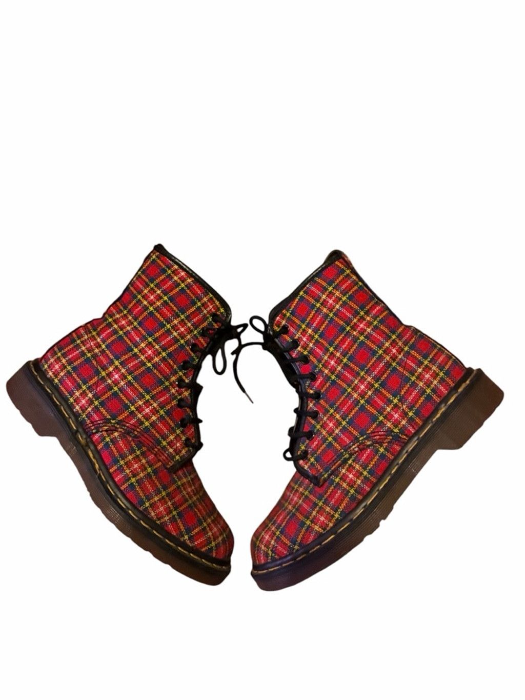 Dr. Martens Dr. Martens Red Plaid Boots Size 8 Size US 8 / IT 38 - 1 Thumbnail