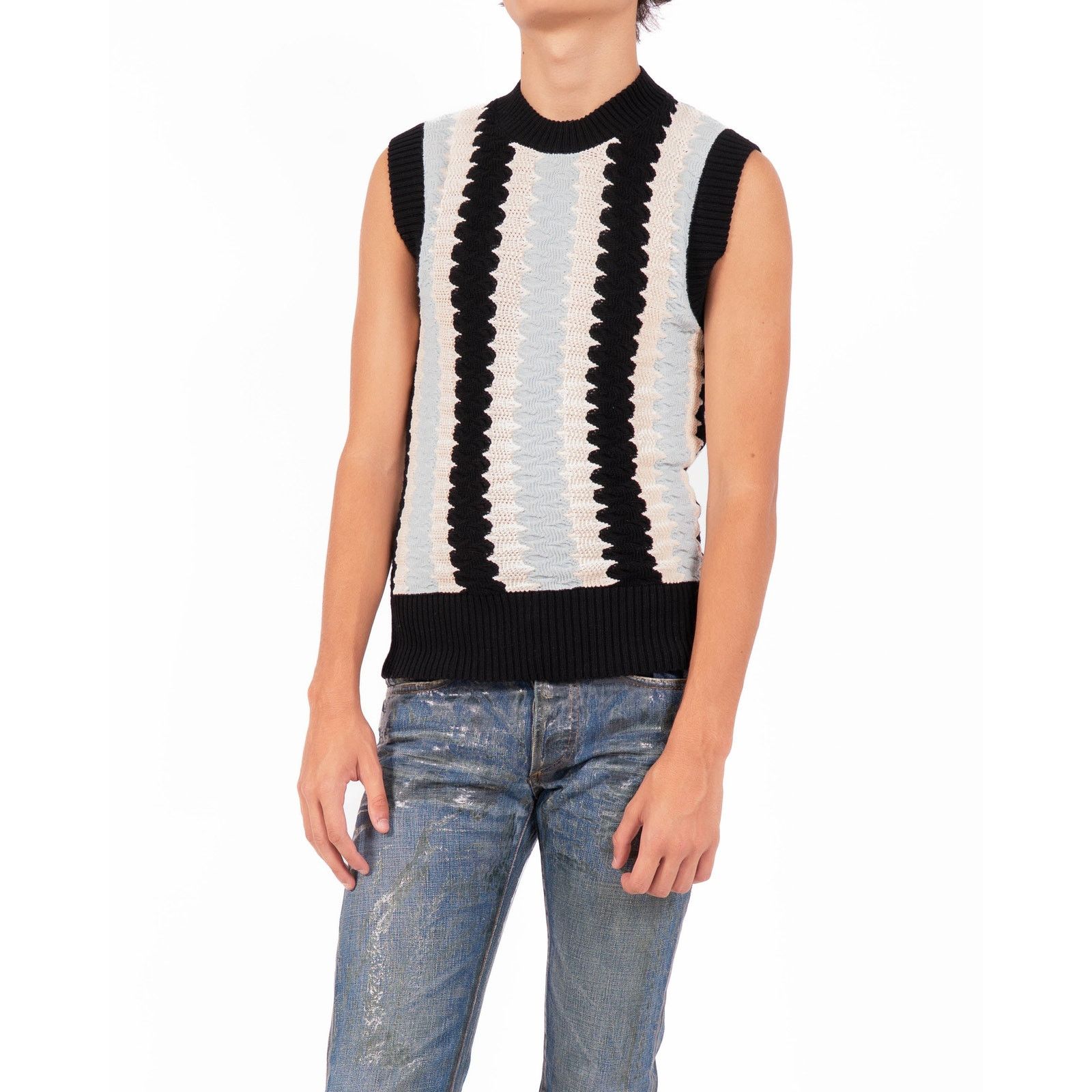Calvin Klein 205W39NYC SS19 Sleeveless Vest in Multicolor Wool Knit Size US XS / EU 42 / 0 - 4 Thumbnail