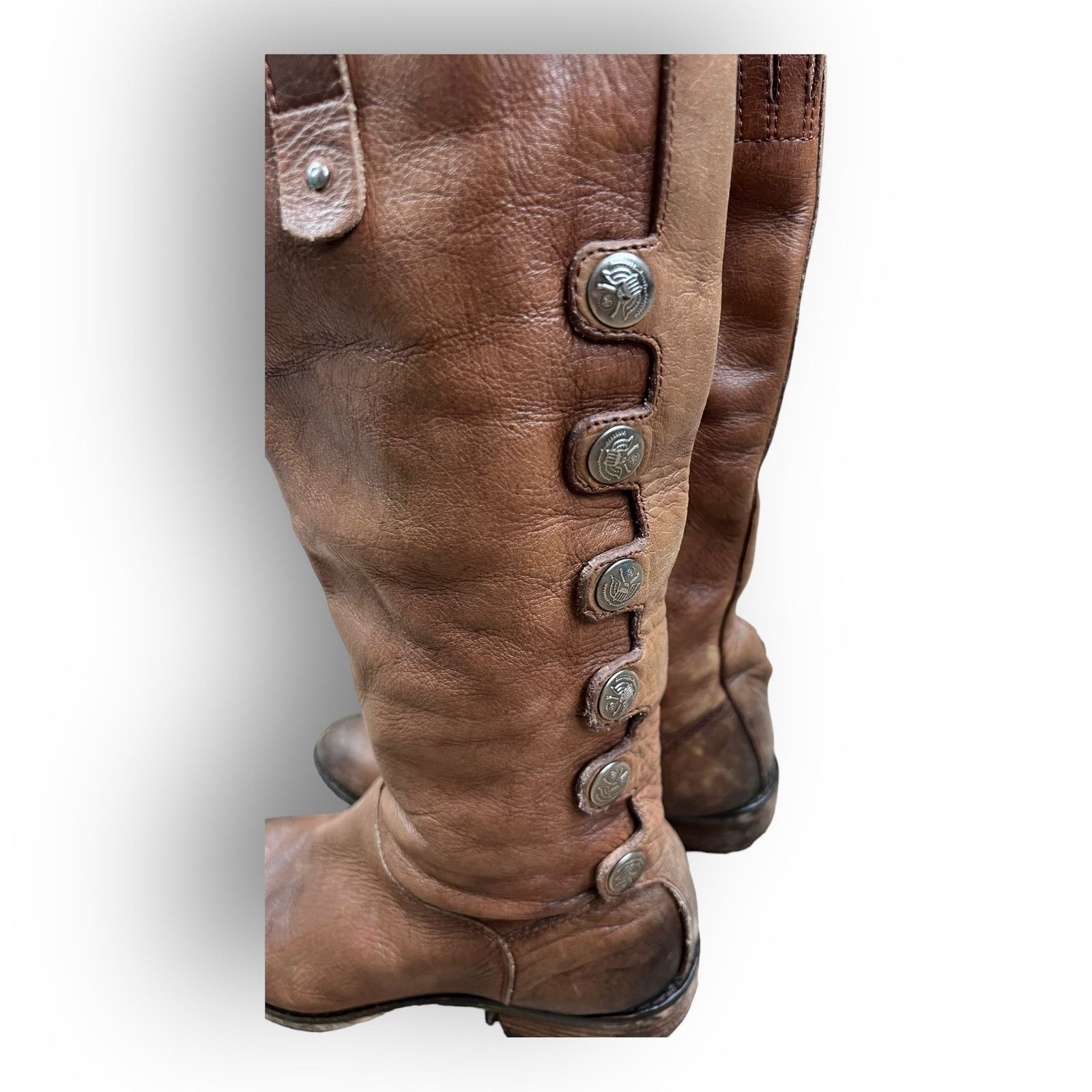 Nordstrom Sam Edelman | Phallon Brown Vintage Snap Button Boots | 6.5 Size US 6.5 / IT 36.5 - 8 Thumbnail
