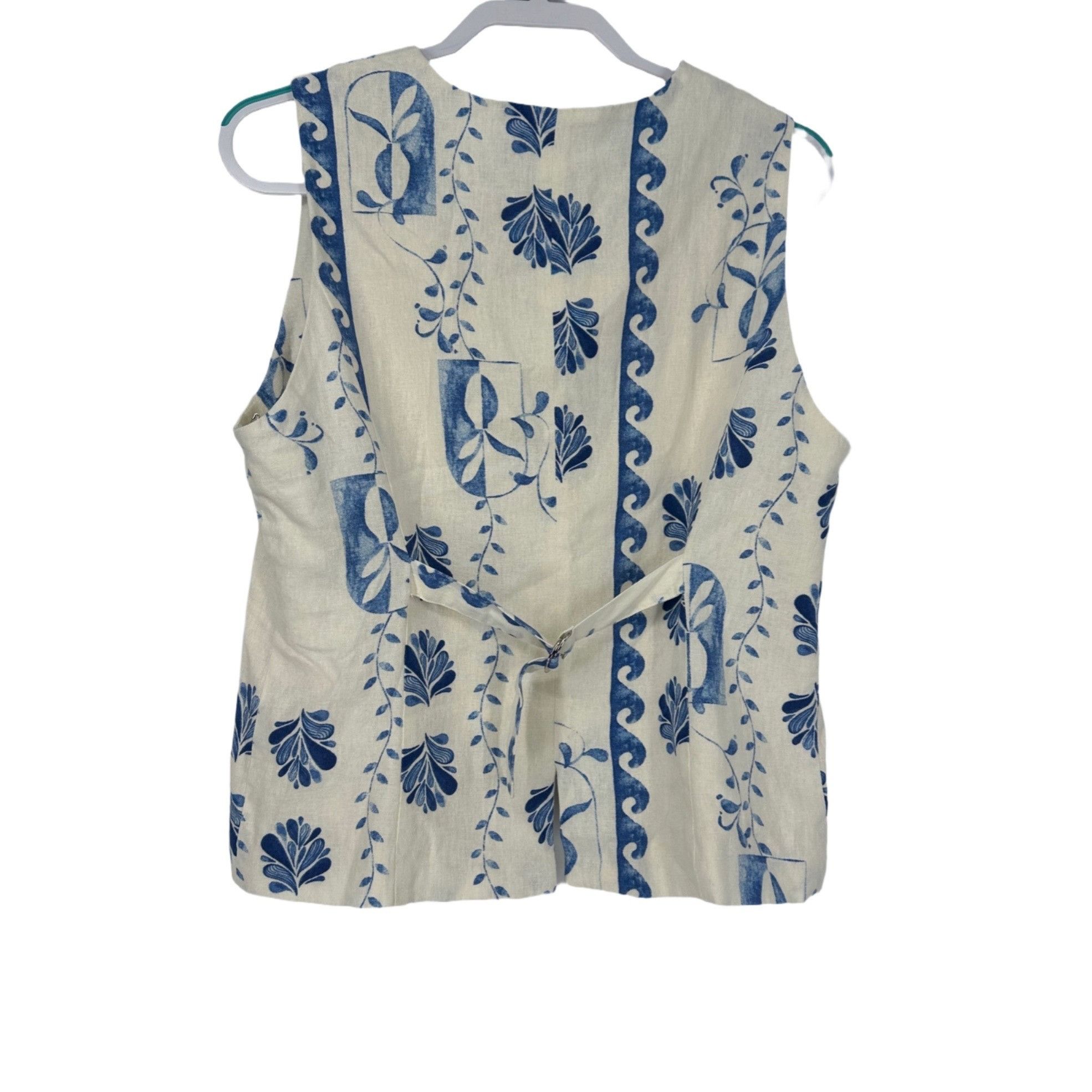 Rachel Zoe Rachel Zoe Linen Top - Mediterranean Print - NWT - L Size L / US 10 / IT 46 - 2 Thumbnail