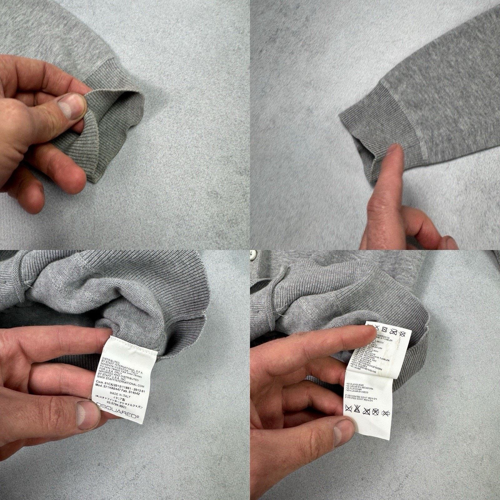 Dsquared2 Dsquared2 Men Grey Cardigan Casual Cotton Size US L / EU 52-54 / 3 - 23 Thumbnail