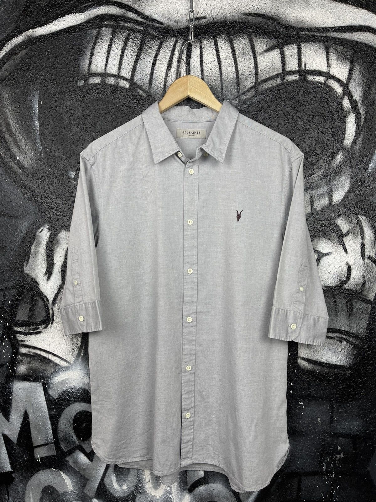Allsaints Allsaints Grey Cotton Redondo HS Shirt Men’s Size XL Size US XL / EU 56 / 4 - 4 Thumbnail