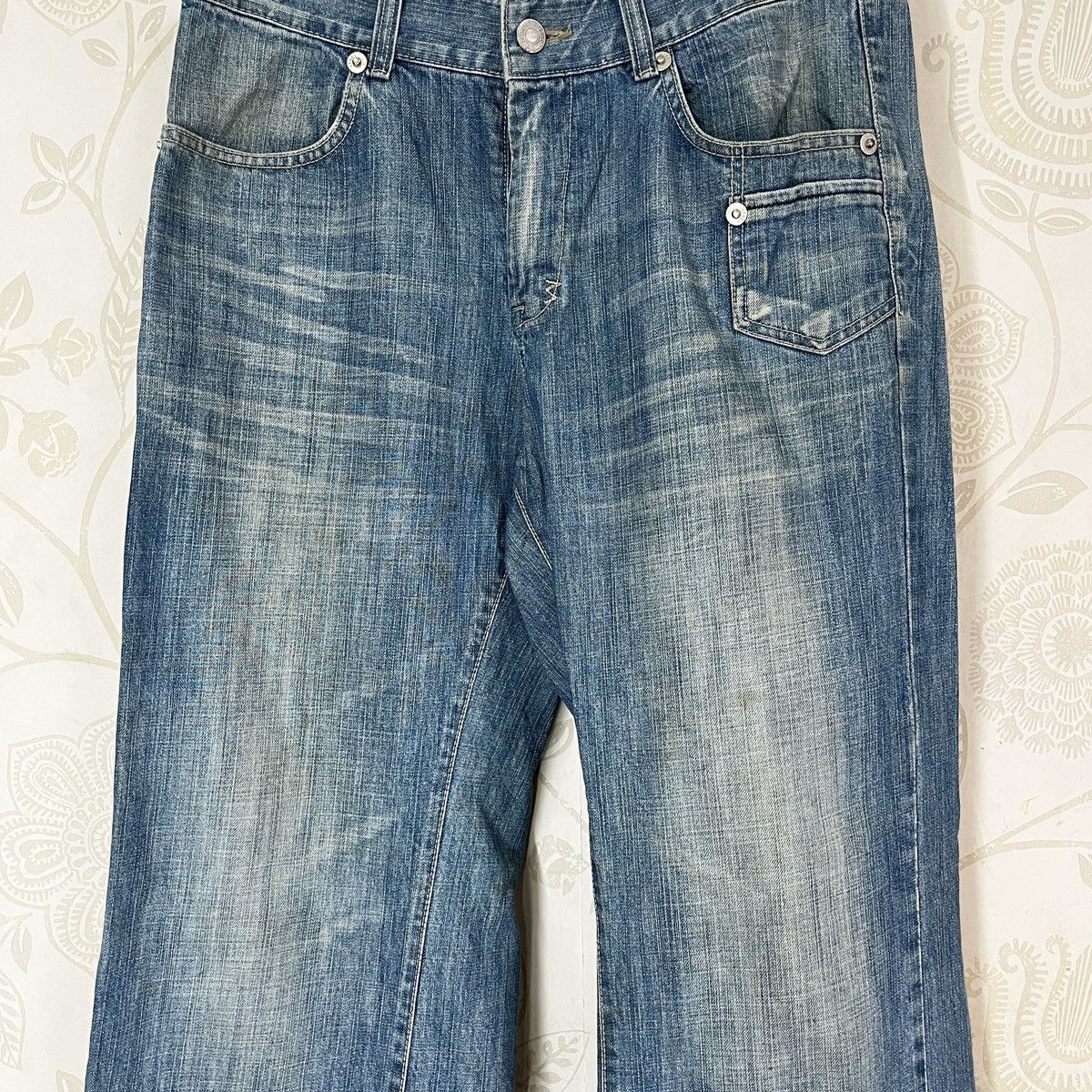 If Six Was Nine × The Upsetter Booty Cut Flare Distressed Denim Jeans Size US 32 / EU 48 - 8 Thumbnail