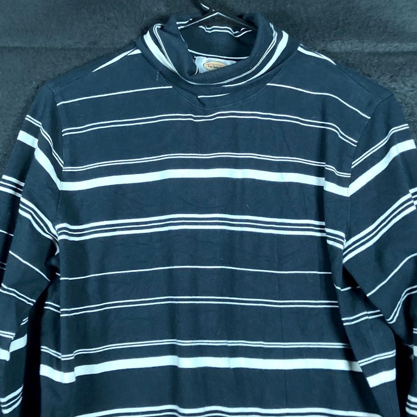 Talbots Talbots Womens Shirt Black White Striped Pullover Turtleneck Stretch Large Shirt Women Long Sleeve Winter Fall Casual Workwear Mens? Size L / US 10 / IT 46 - 2 Thumbnail