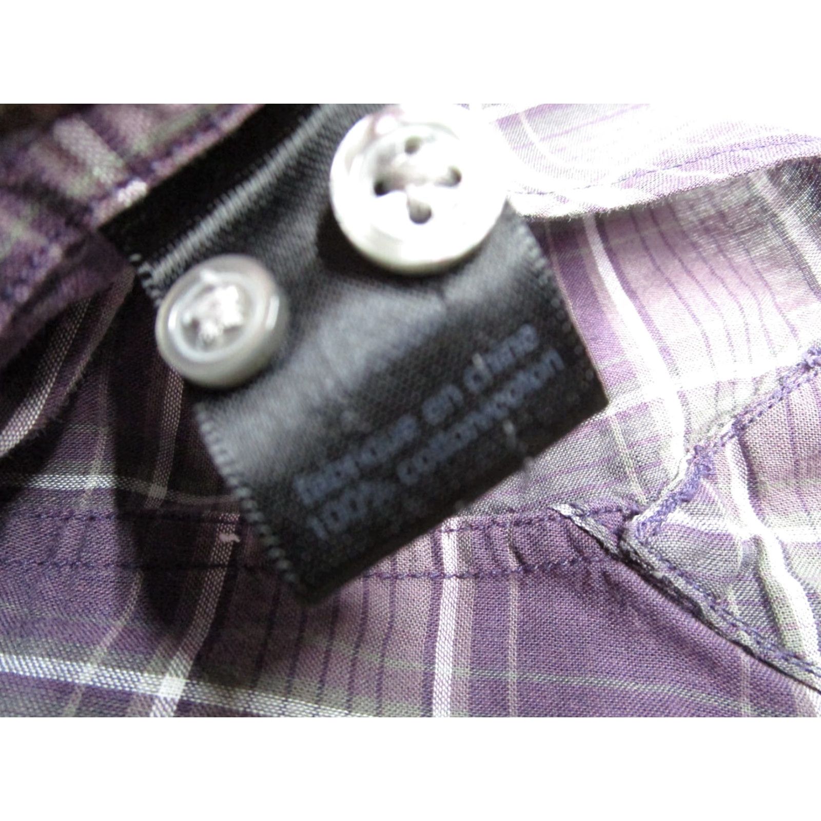 John Varvatos VINTAGE John Varvatos Star USA Shirt Mens Large Purple Check Button Up Designer Peace Size US L / EU 52-54 / 3 - 5 Thumbnail