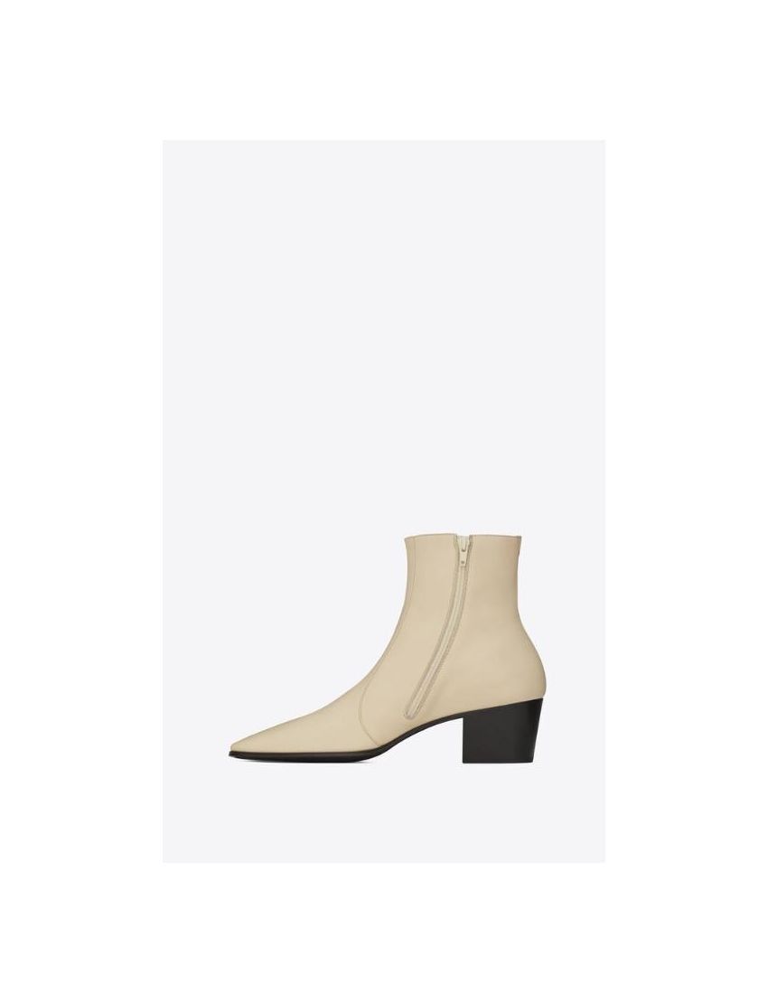 Saint Laurent Paris o1s1wg111024 Vassili Zipped Booties in Pearl Size US 9.5 / EU 42-43 - 2 Thumbnail