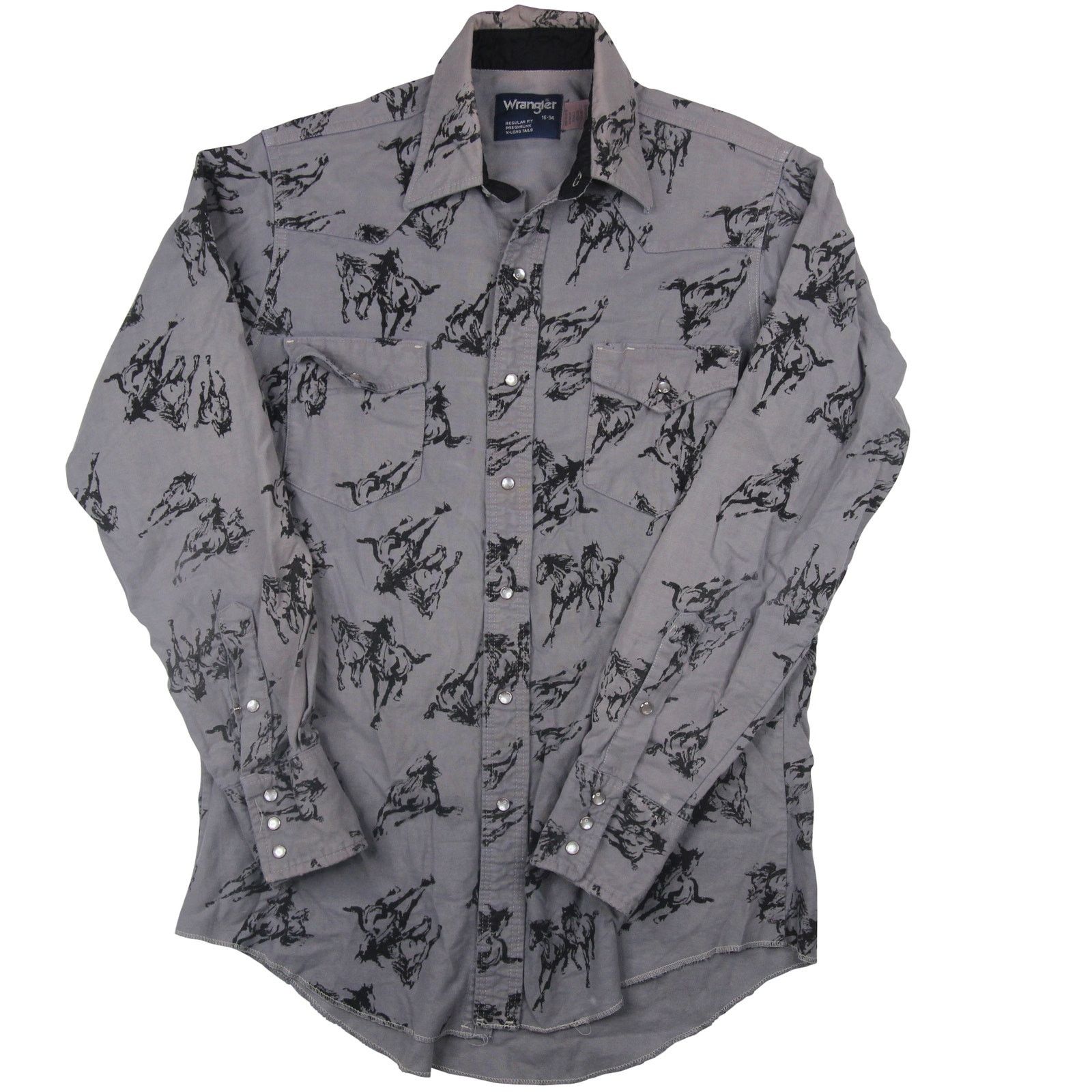 Vintage Wrangler Allover Print Pearl Snap Western Shirt